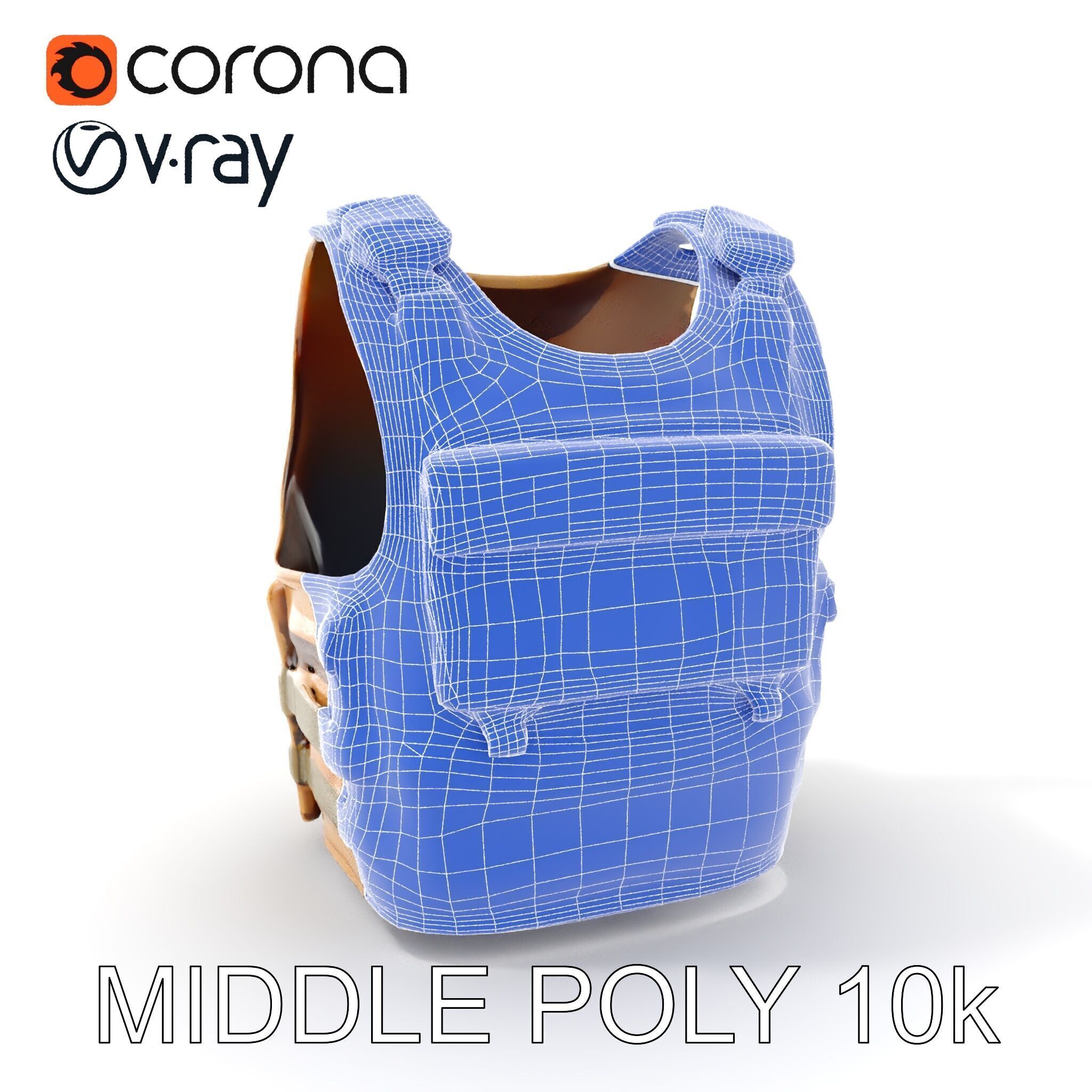 Tactical Vest D Model Pack for Game Development and Rendering Low-poly 3D model_16