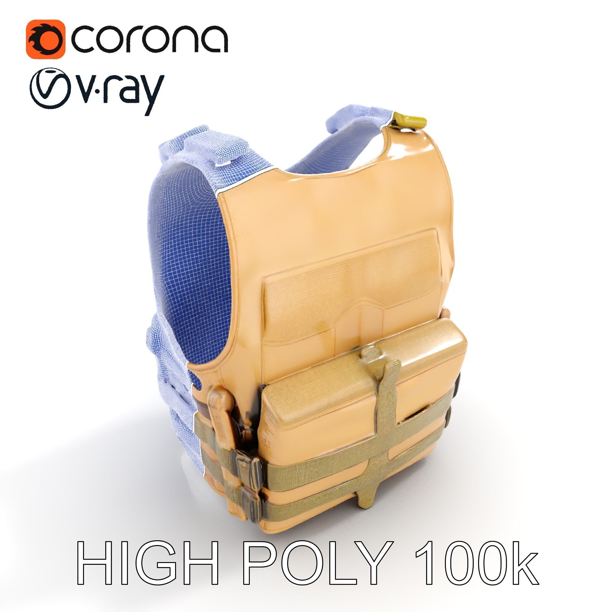 Tactical Vest D Model Pack for Game Development and Rendering Low-poly 3D model_34