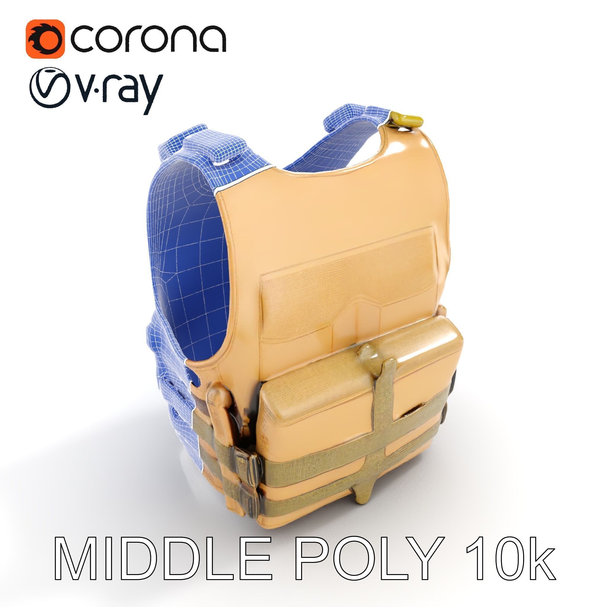 Tactical Vest D Model Pack for Game Development and Rendering Low-poly 3D model_11