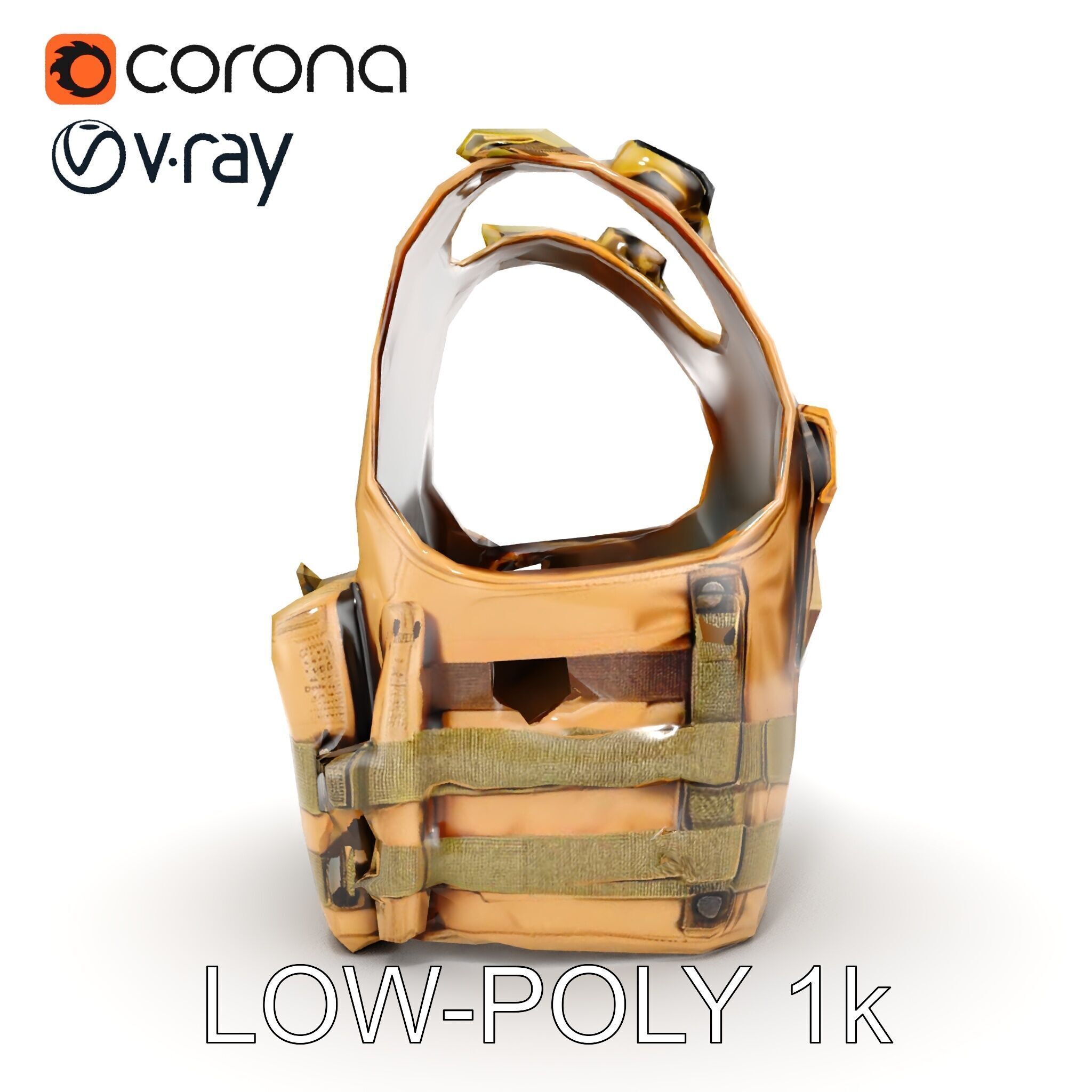 Tactical Vest D Model Pack for Game Development and Rendering Low-poly 3D model_23