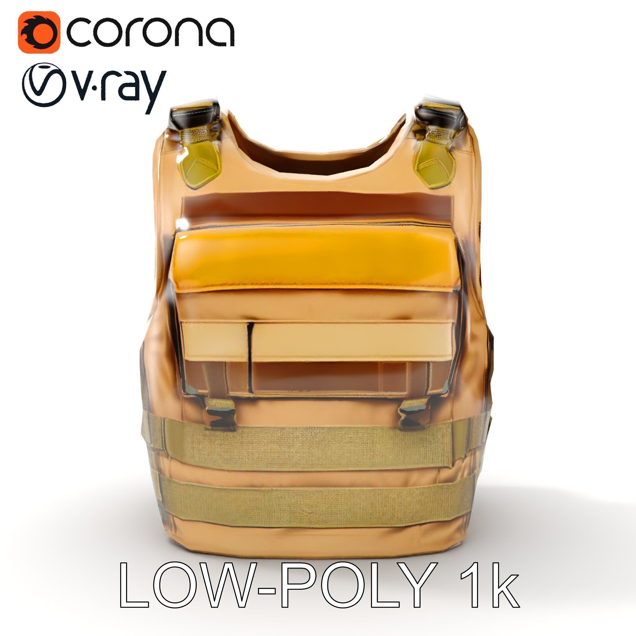 Tactical Vest D Model Pack for Game Development and Rendering Low-poly 3D model_28