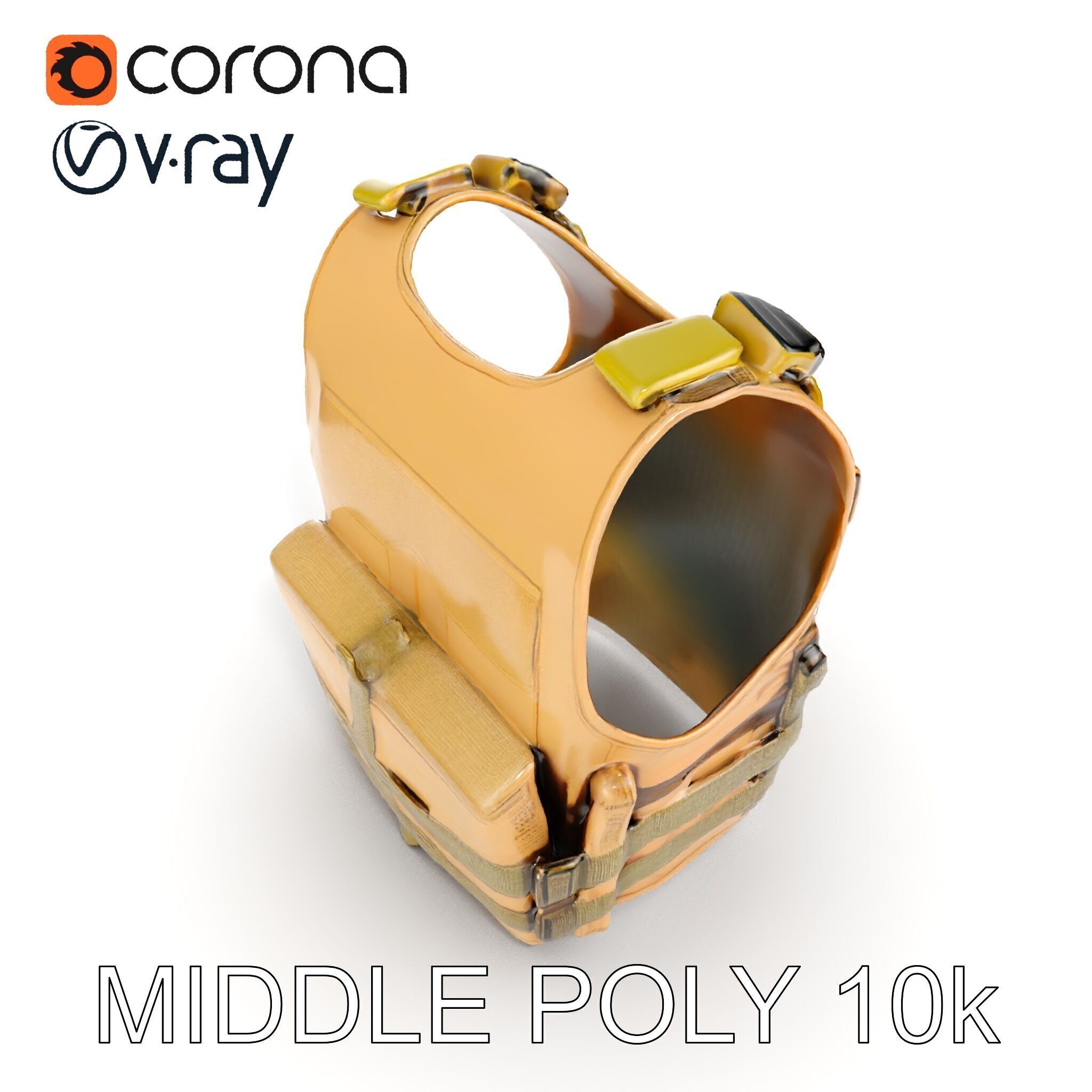 Tactical Vest D Model Pack for Game Development and Rendering Low-poly 3D model_8