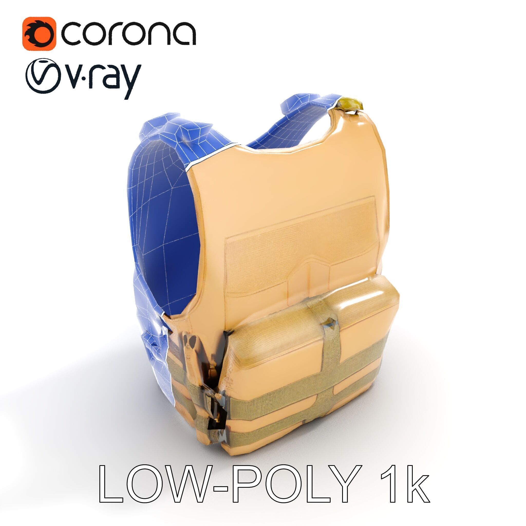 Tactical Vest D Model Pack for Game Development and Rendering Low-poly 3D model_17