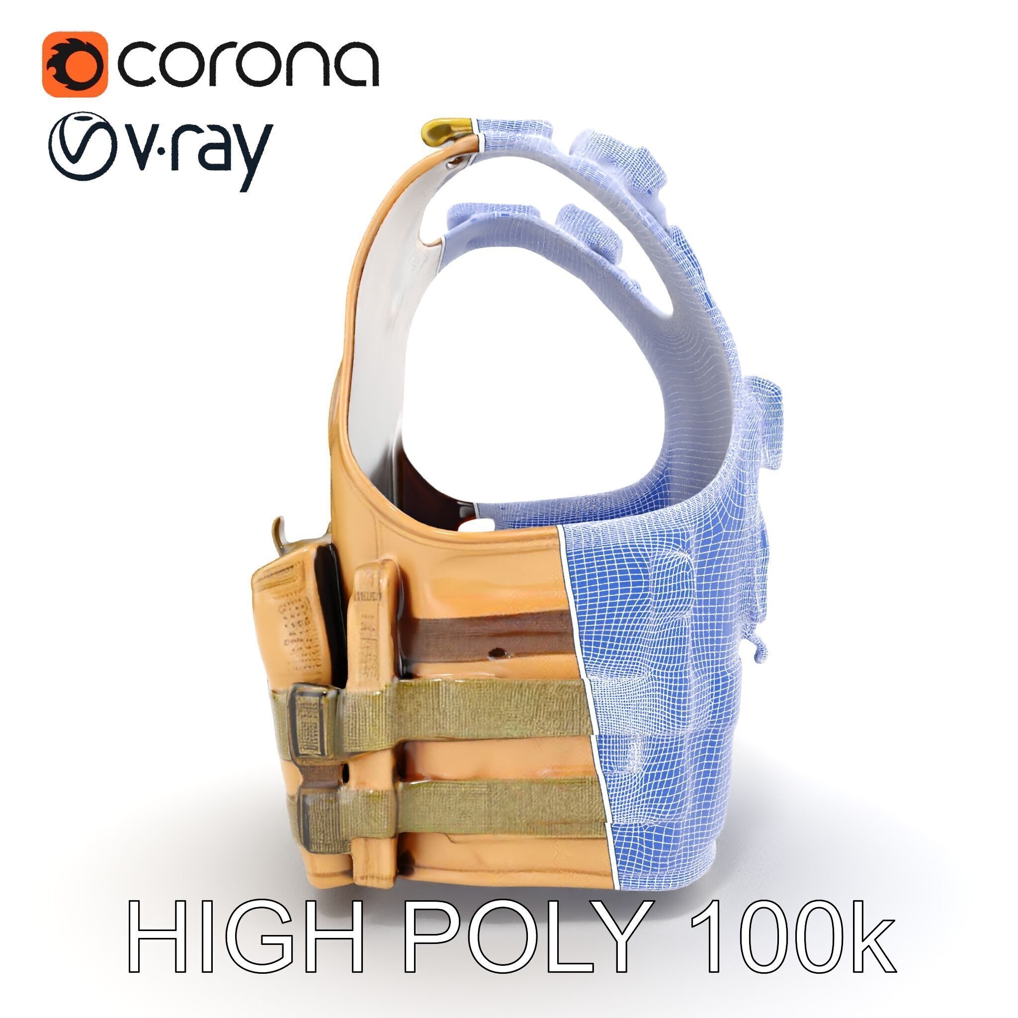 Tactical Vest D Model Pack for Game Development and Rendering Low-poly 3D model_10