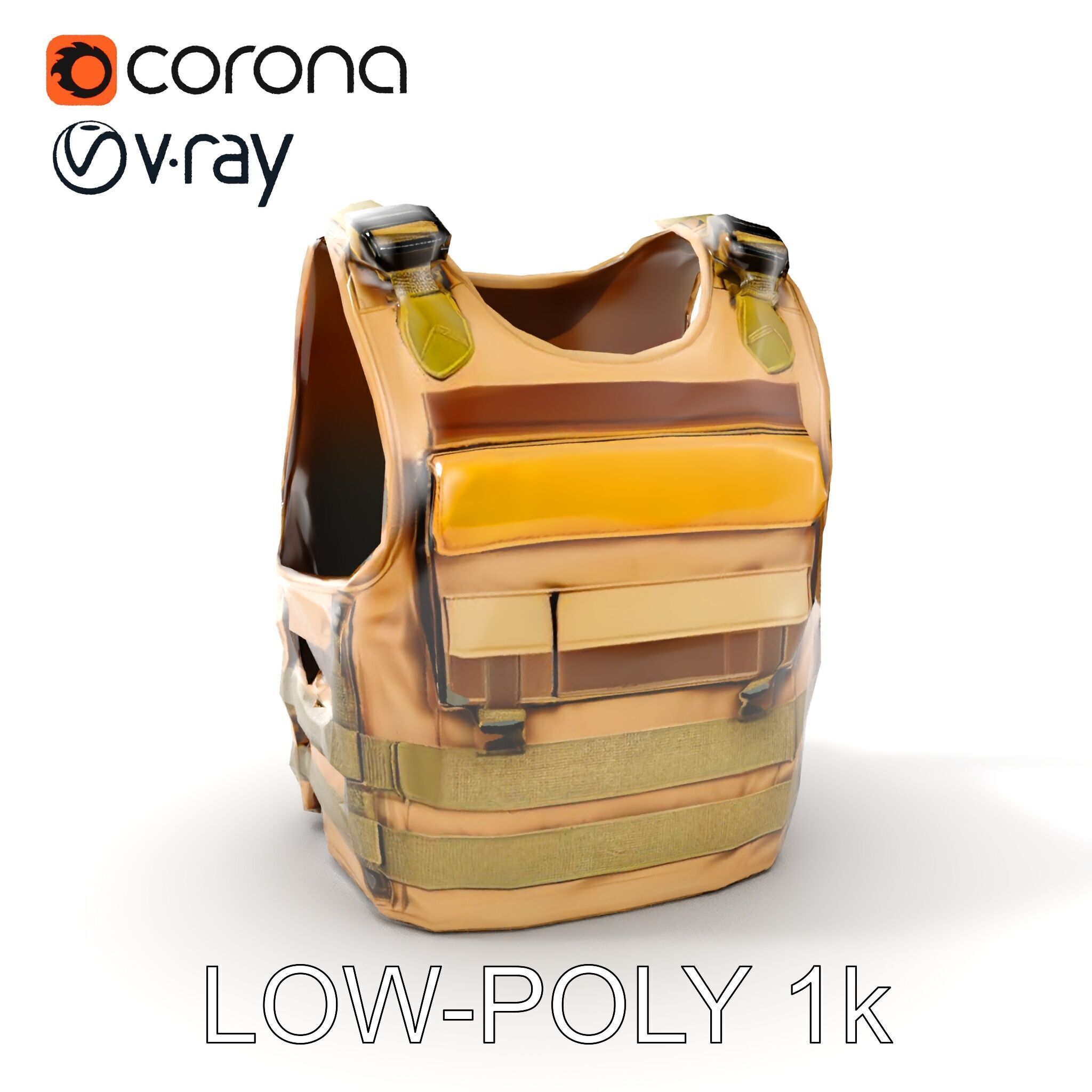 Tactical Vest D Model Pack for Game Development and Rendering Low-poly 3D model_14