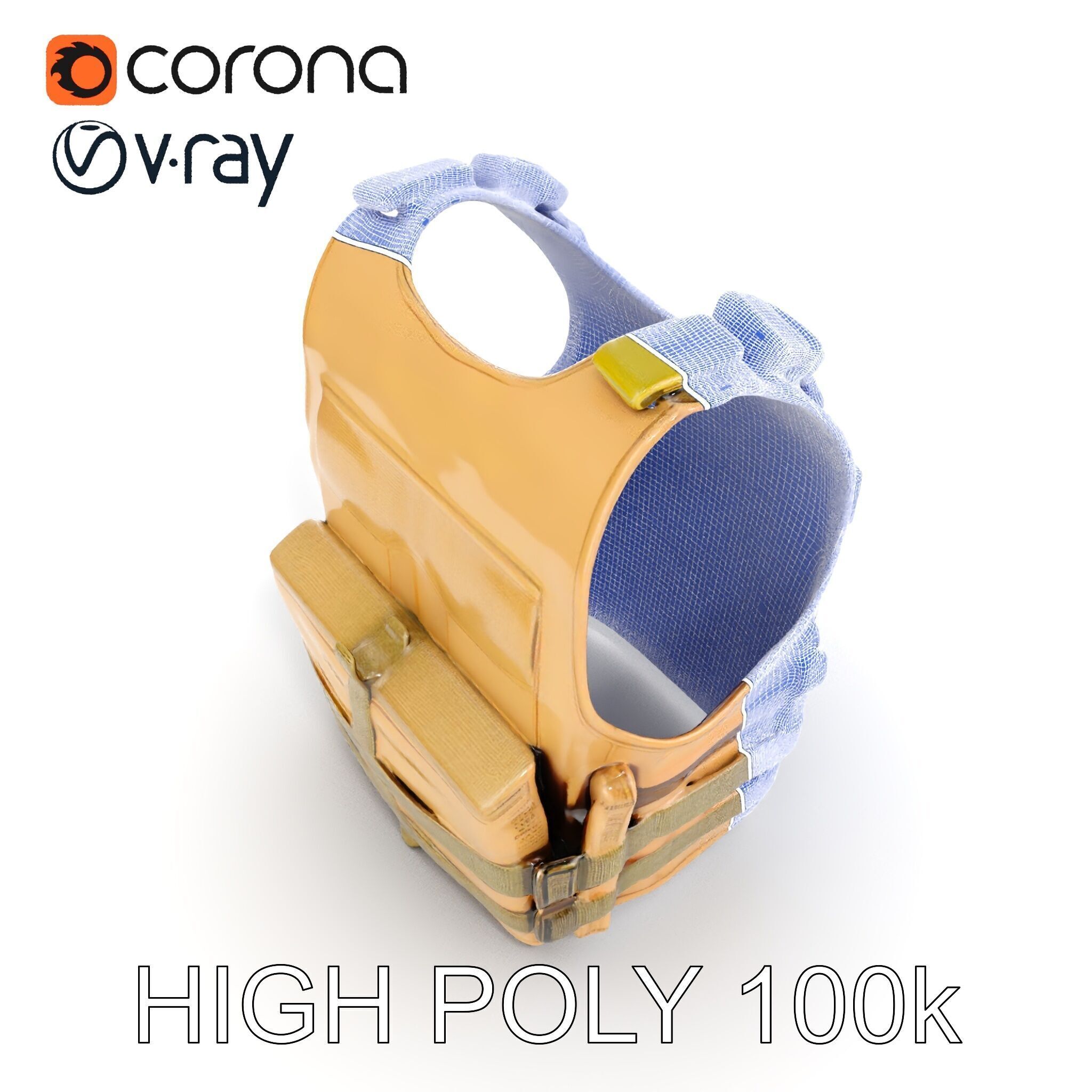 Tactical Vest D Model Pack for Game Development and Rendering Low-poly 3D model_21