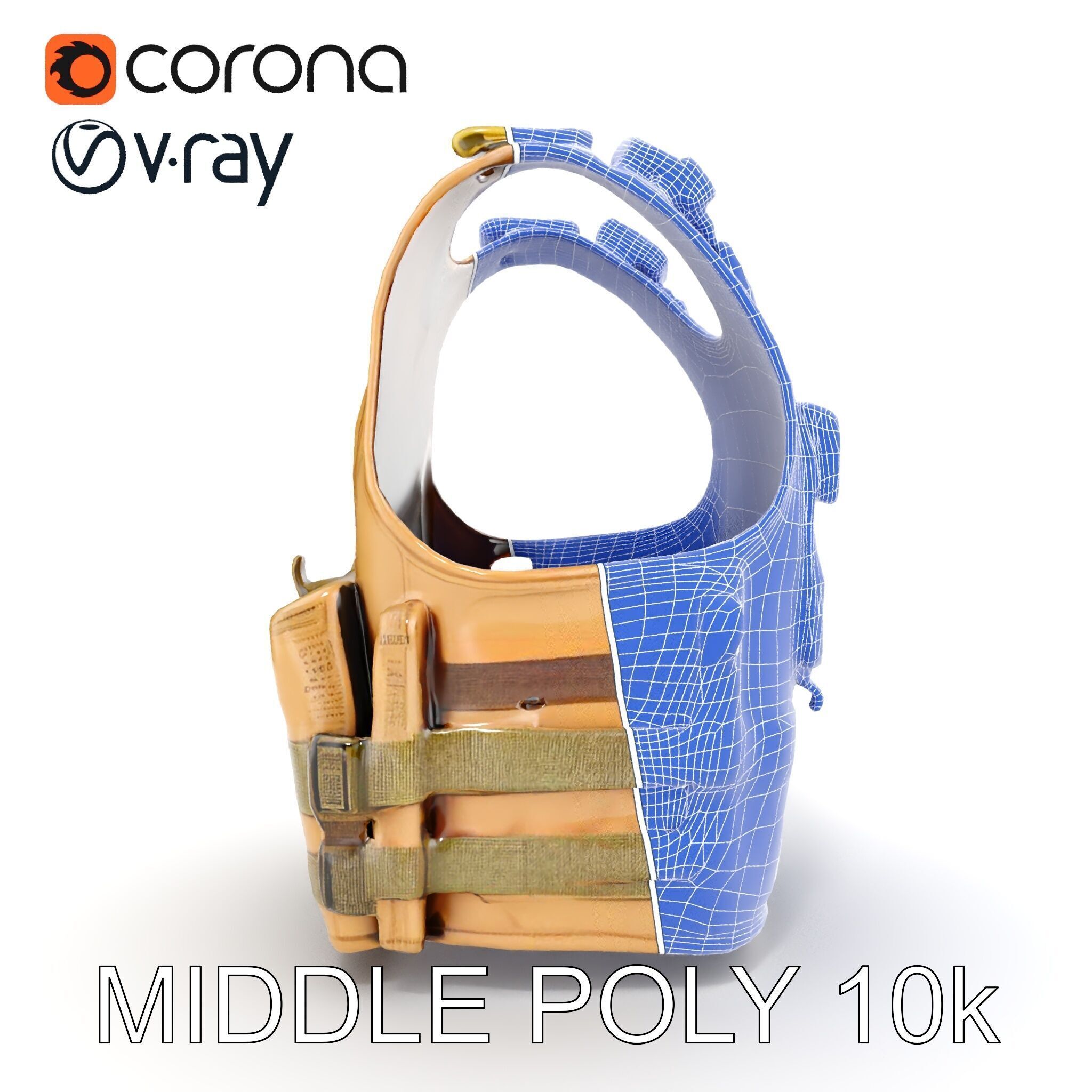 Tactical Vest D Model Pack for Game Development and Rendering Low-poly 3D model_19