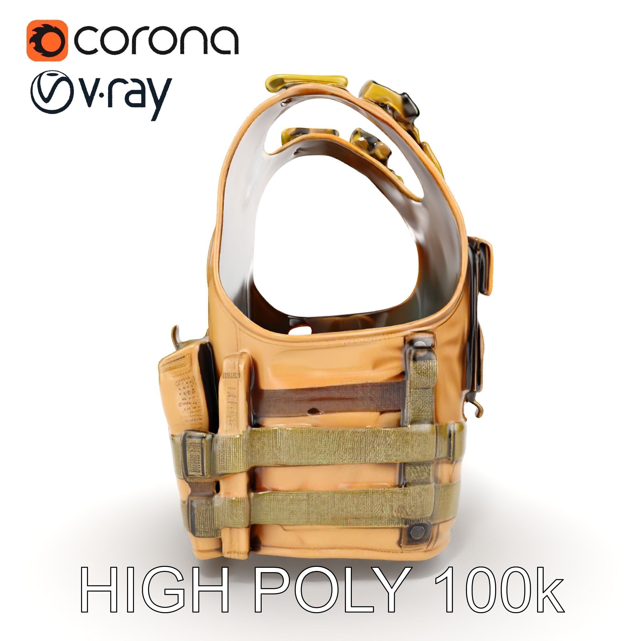 Tactical Vest D Model Pack for Game Development and Rendering Low-poly 3D model_35