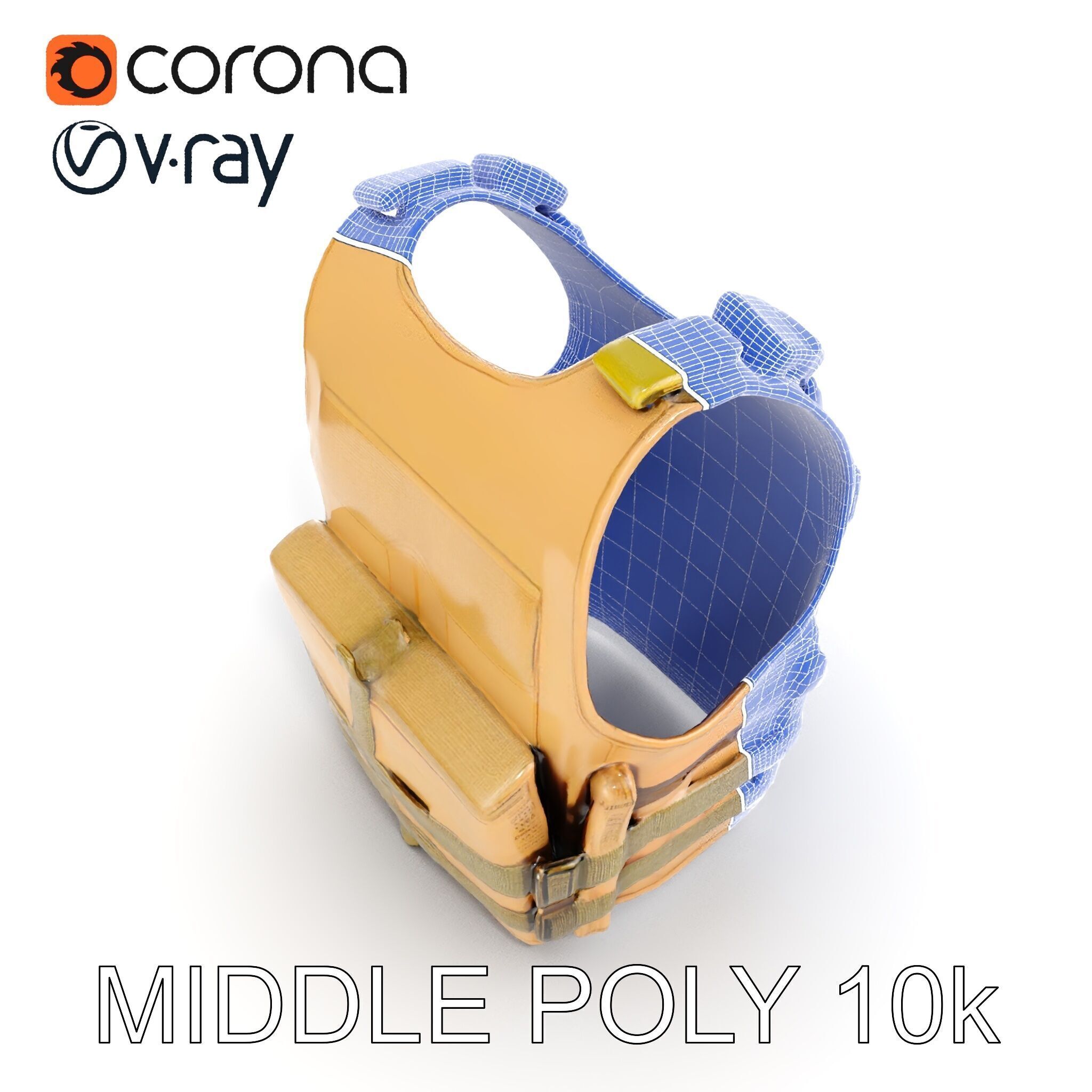 Tactical Vest D Model Pack for Game Development and Rendering Low-poly 3D model_13