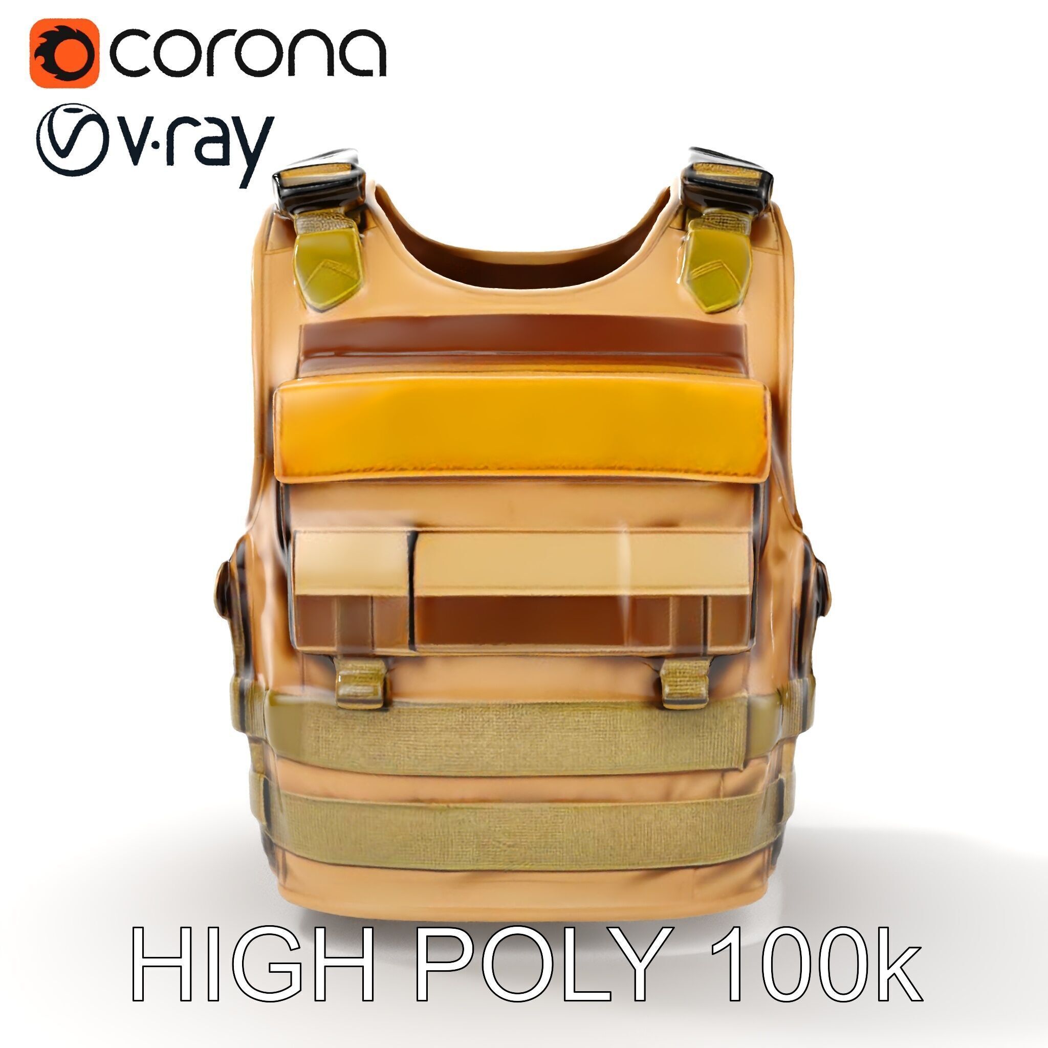 Tactical Vest D Model Pack for Game Development and Rendering Low-poly 3D model_29