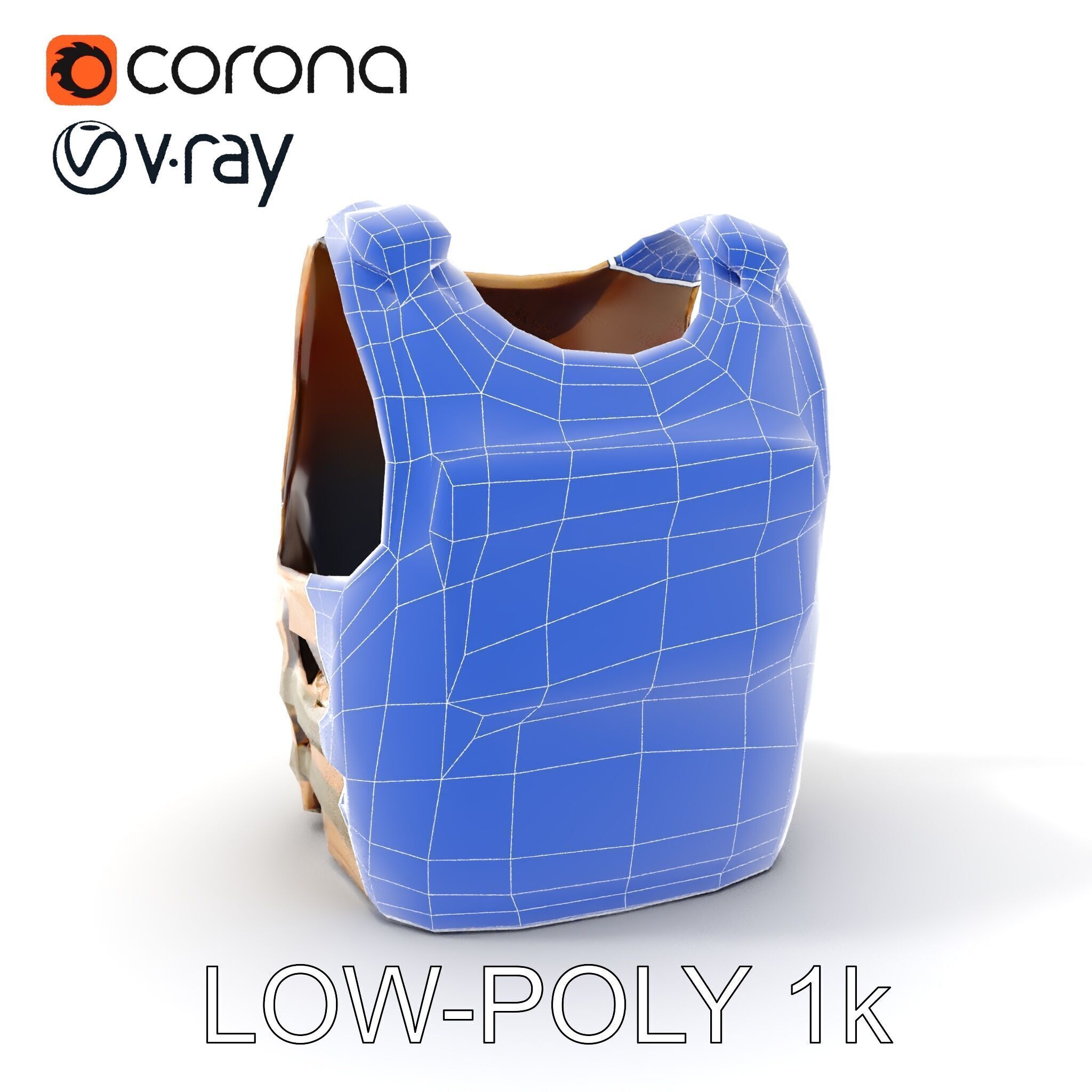 Tactical Vest D Model Pack for Game Development and Rendering Low-poly 3D model_25