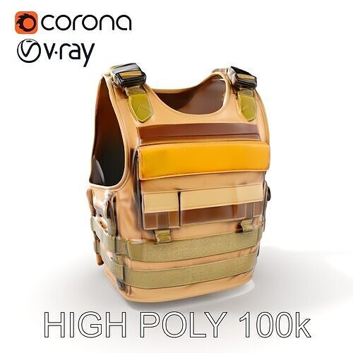 Tactical Vest D Model Pack for Game Development and Rendering Low-poly 3D model