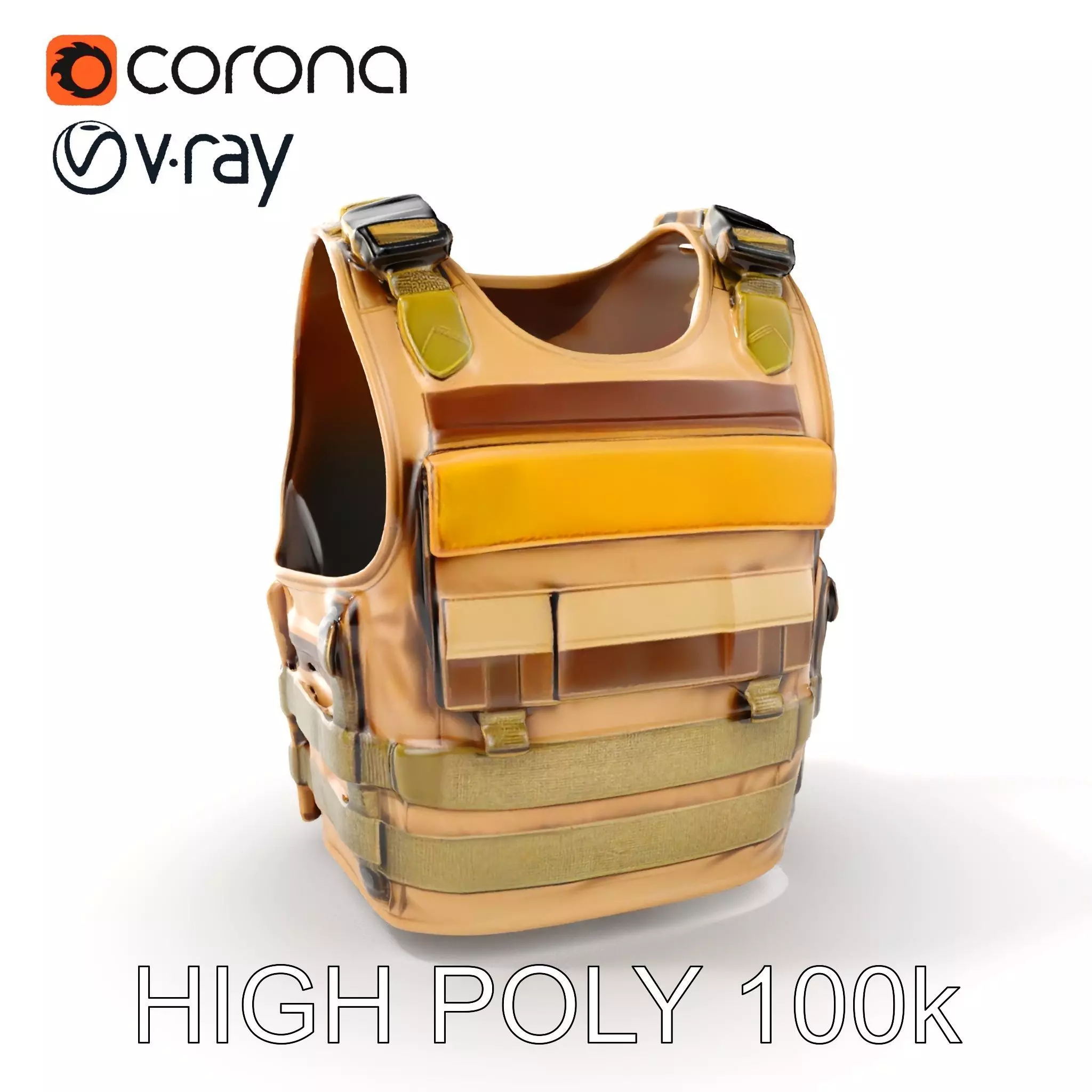 Tactical Vest D Model Pack for Game Development and Rendering Low-poly 3D model_0