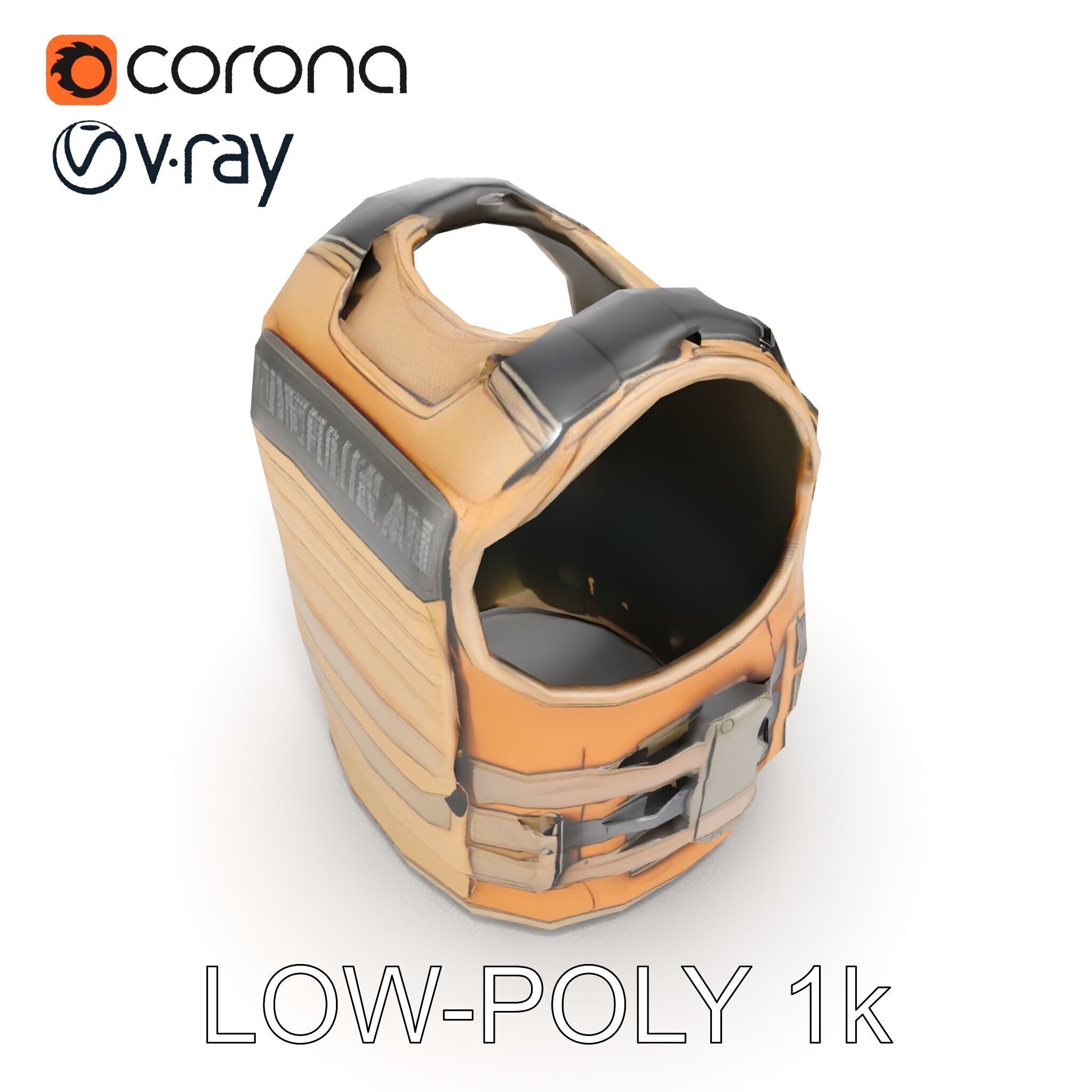 Tactical Vest D Model Pack Low-poly 3D model_12