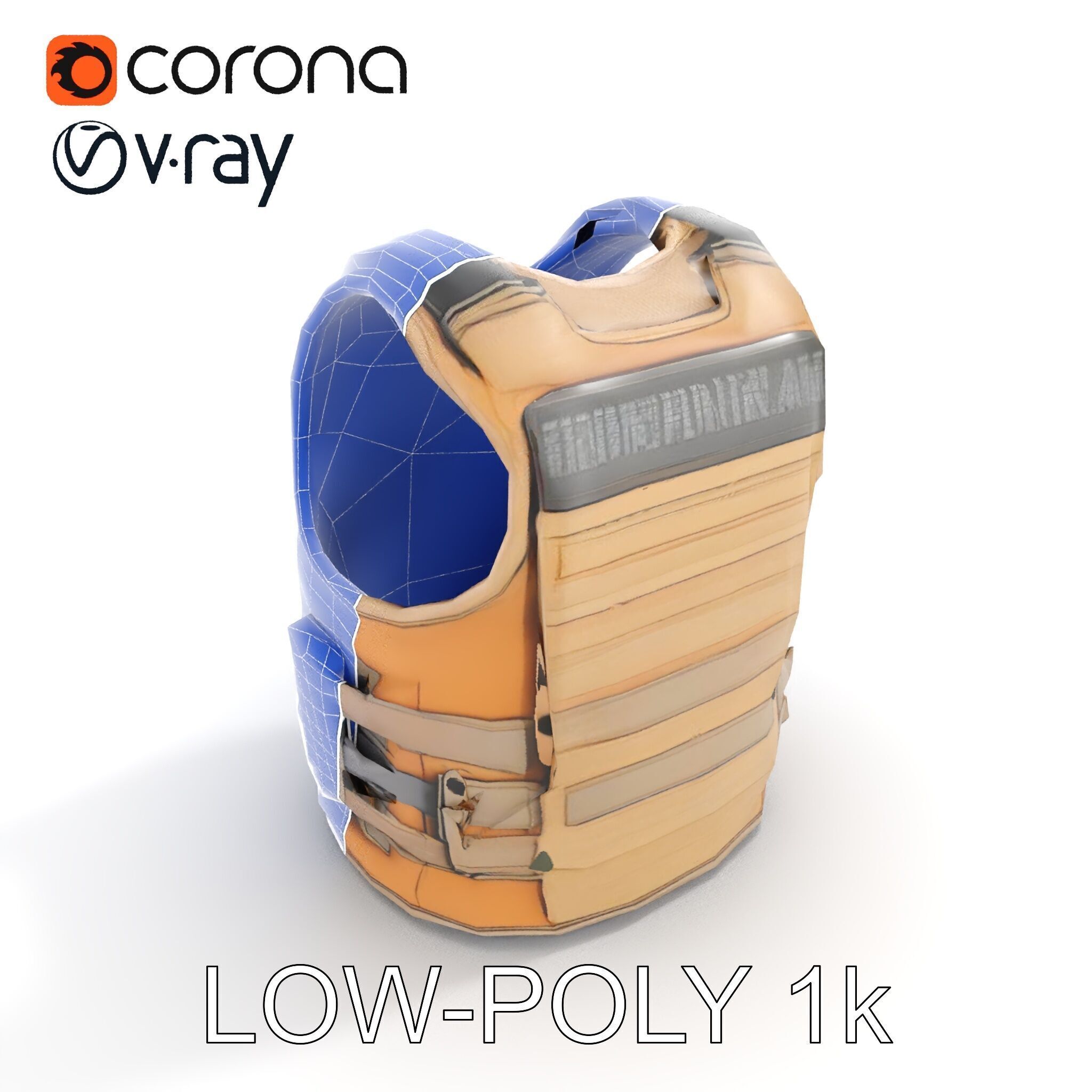 Tactical Vest D Model Pack Low-poly 3D model_26