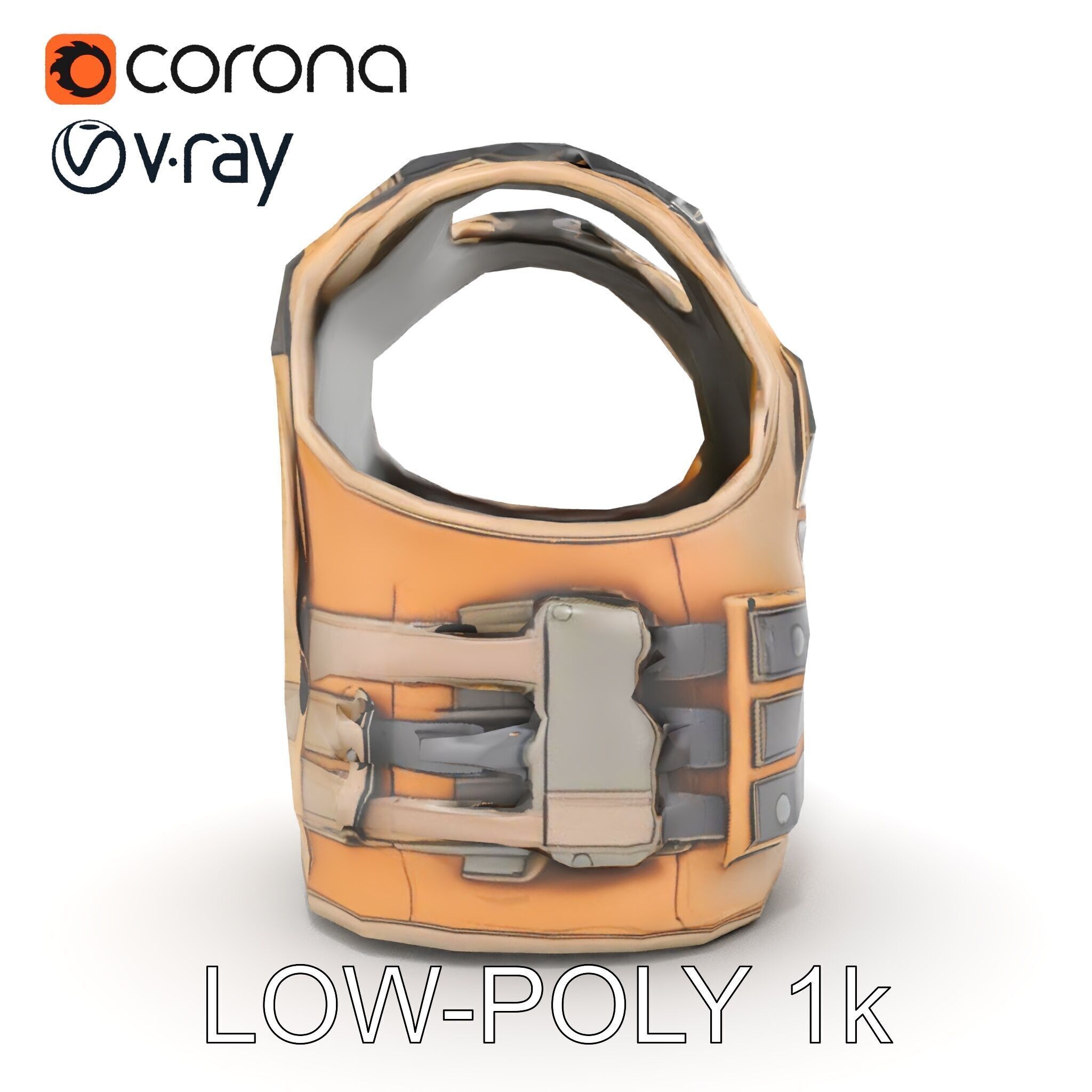 Tactical Vest D Model Pack Low-poly 3D model_18