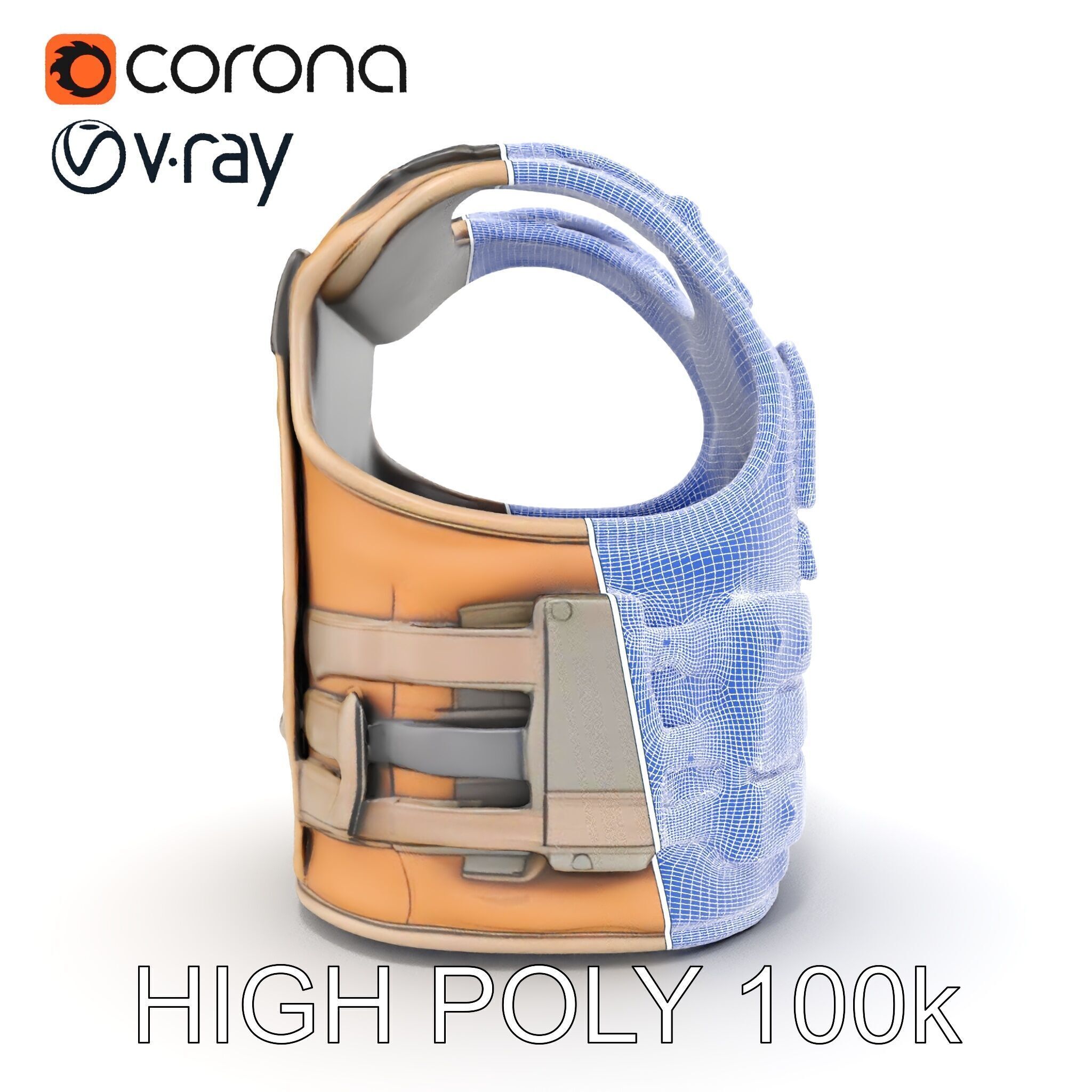 Tactical Vest D Model Pack Low-poly 3D model_16