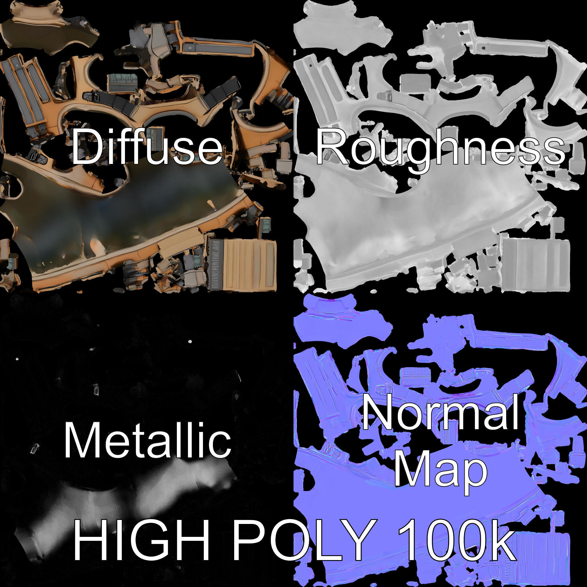 Tactical Vest D Model Pack Low-poly 3D model_3