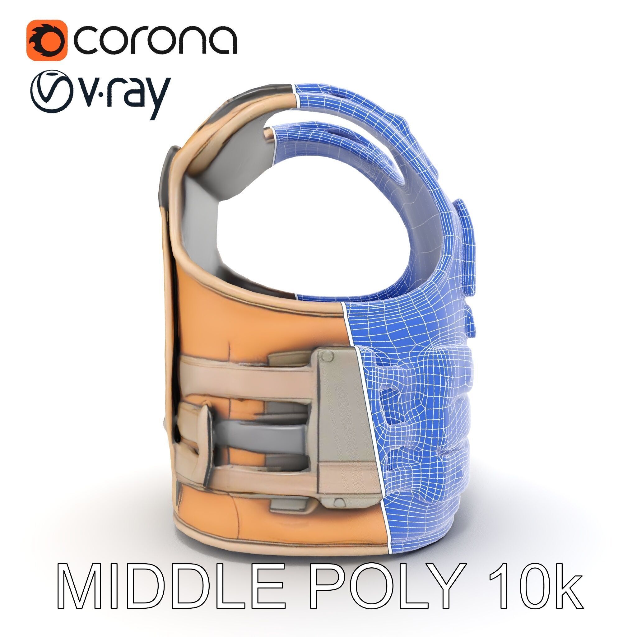 Tactical Vest D Model Pack Low-poly 3D model_6