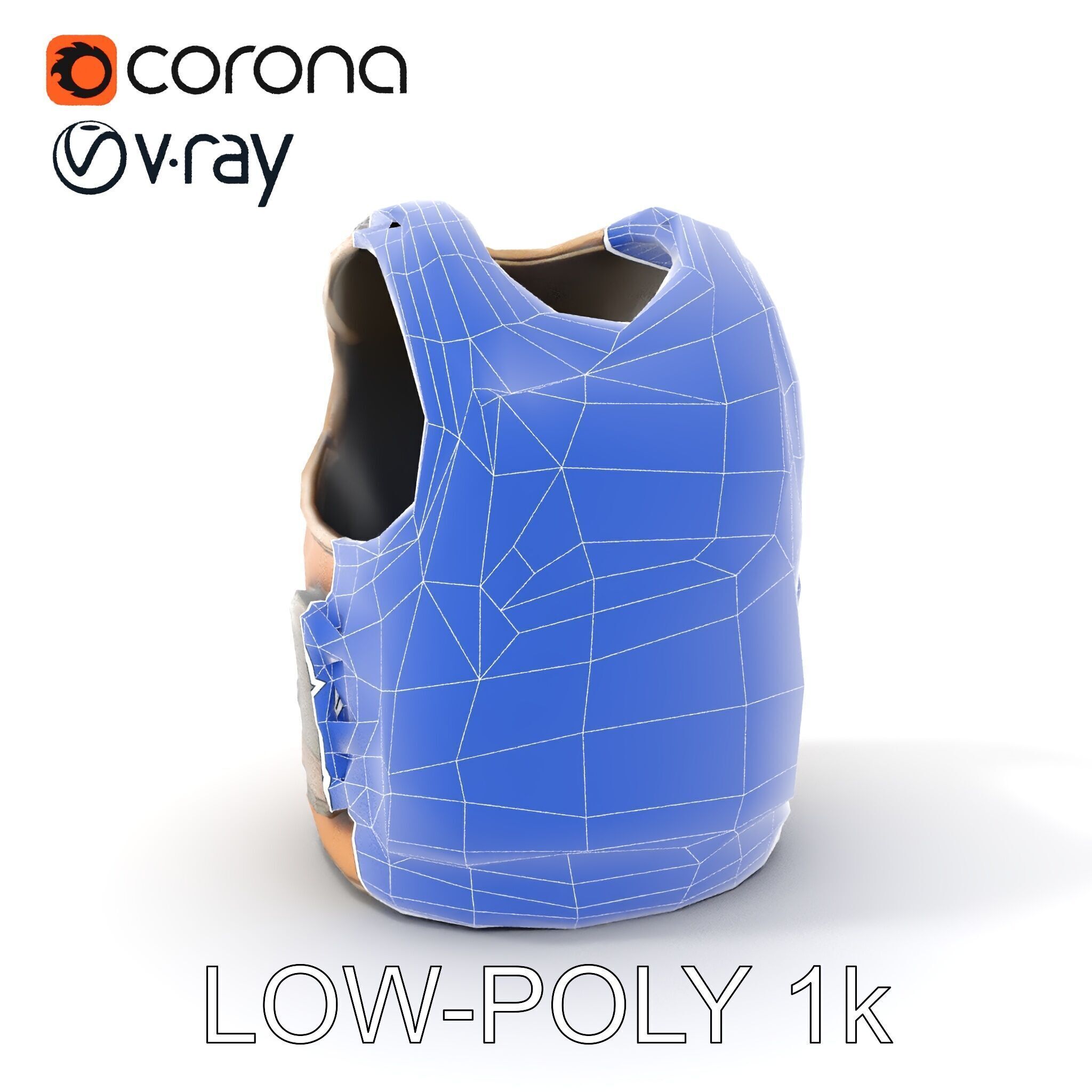 Tactical Vest D Model Pack Low-poly 3D model_9