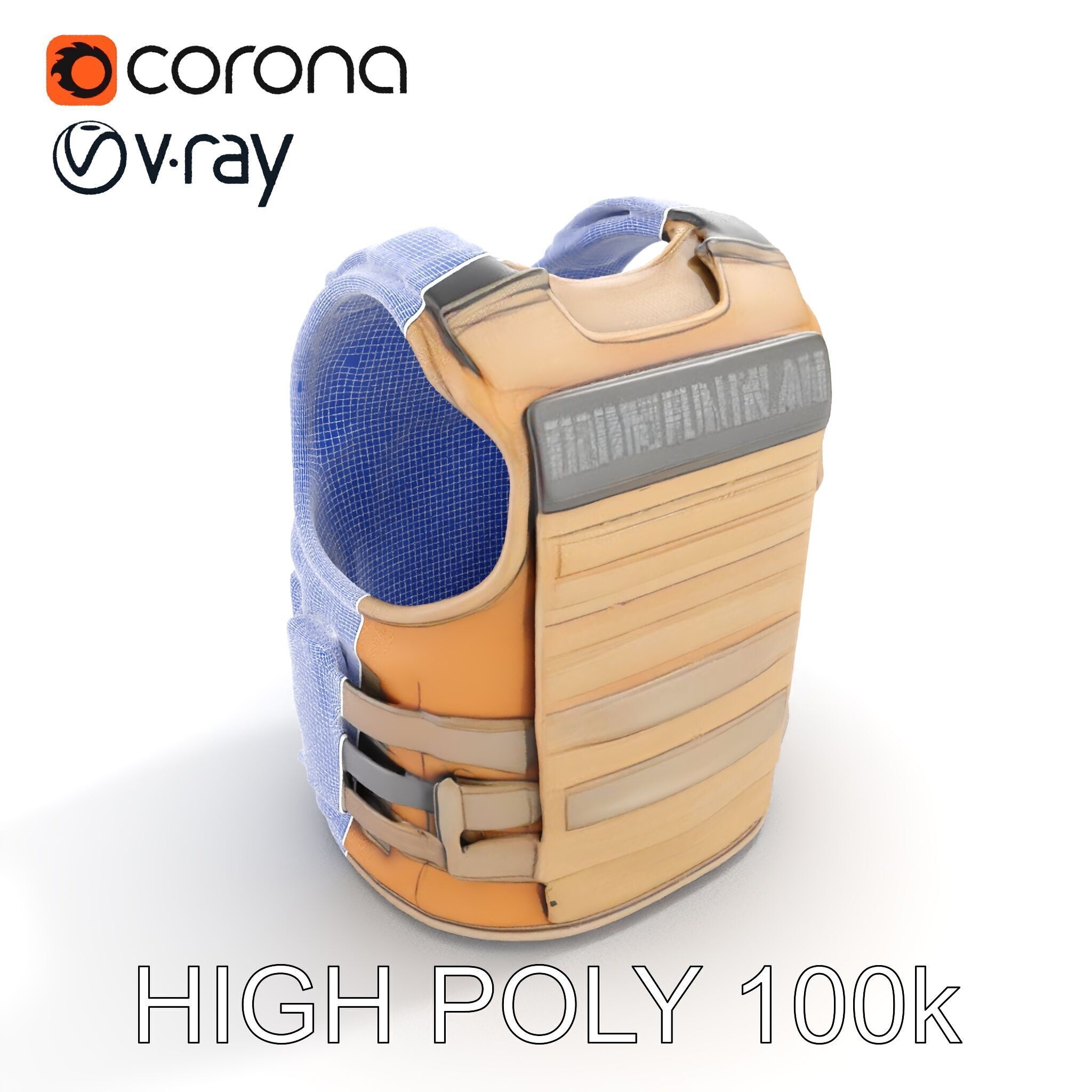 Tactical Vest D Model Pack Low-poly 3D model_10