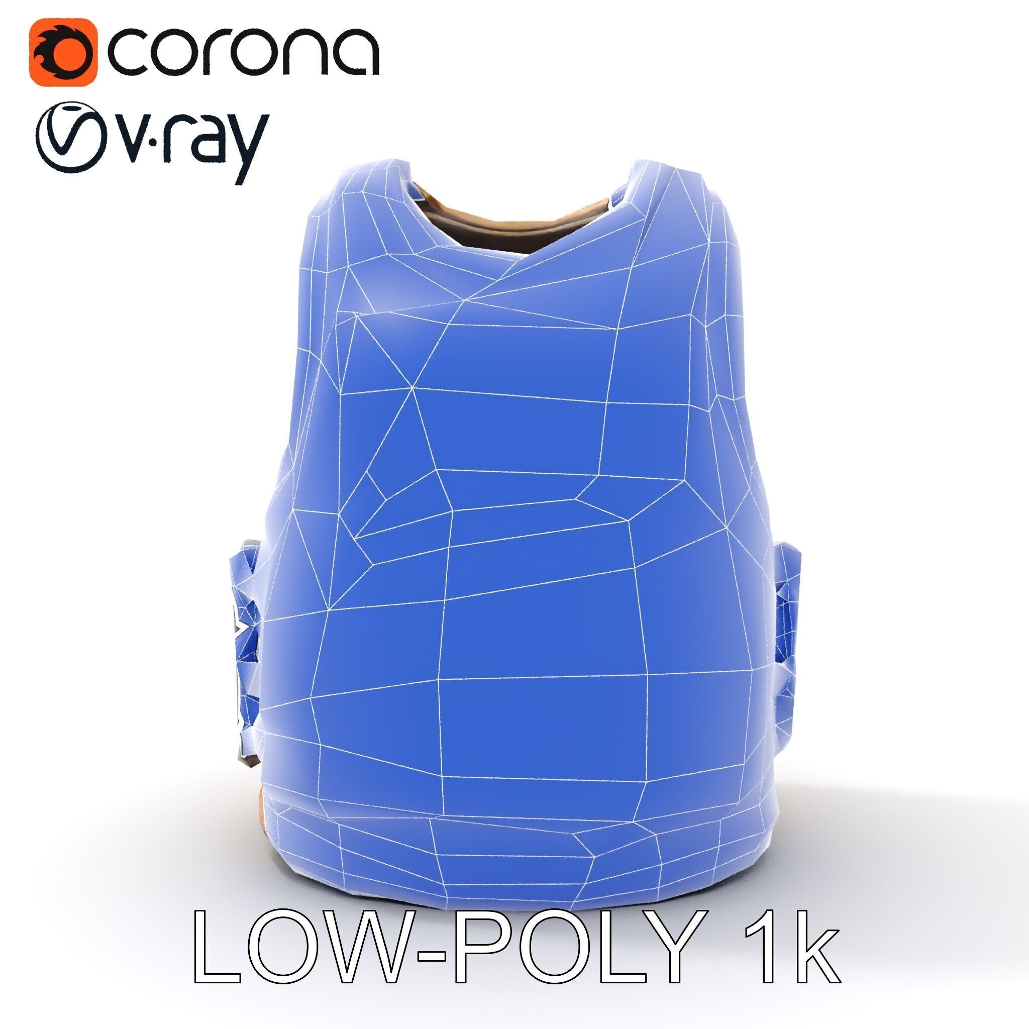 Tactical Vest D Model Pack Low-poly 3D model_7