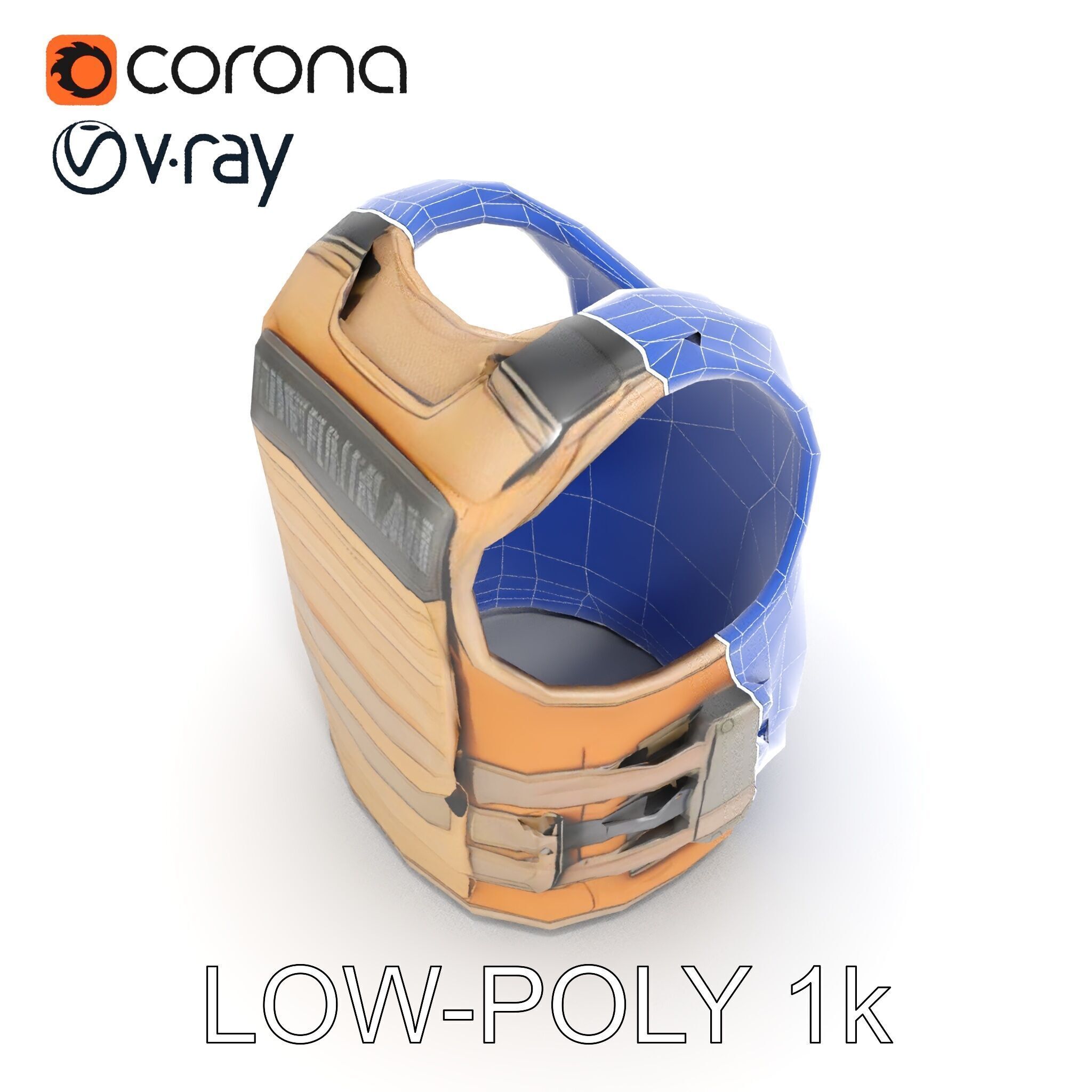 Tactical Vest D Model Pack Low-poly 3D model_29