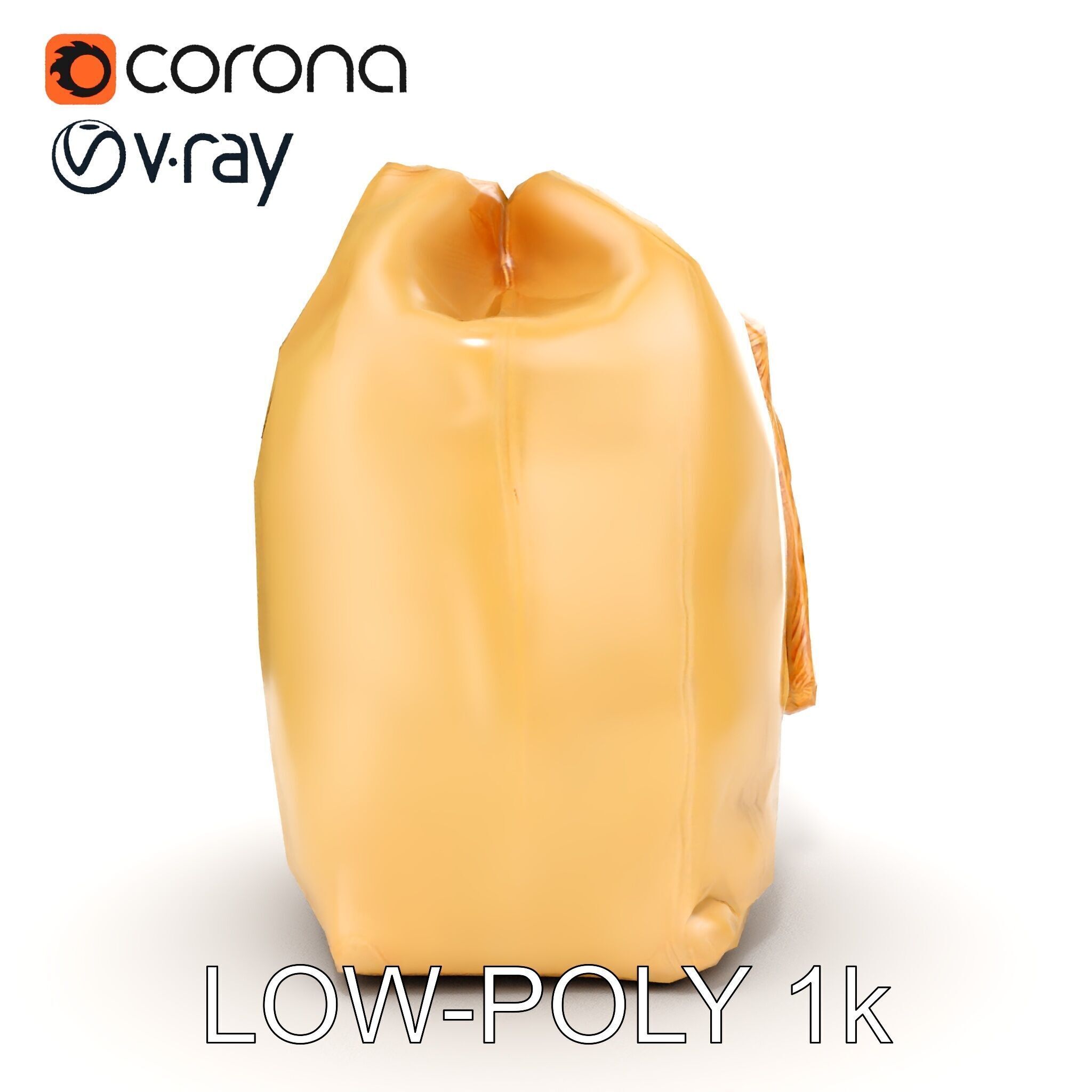 Versatile Canvas Drawstring Bag Model Pack Low-poly 3D model_7