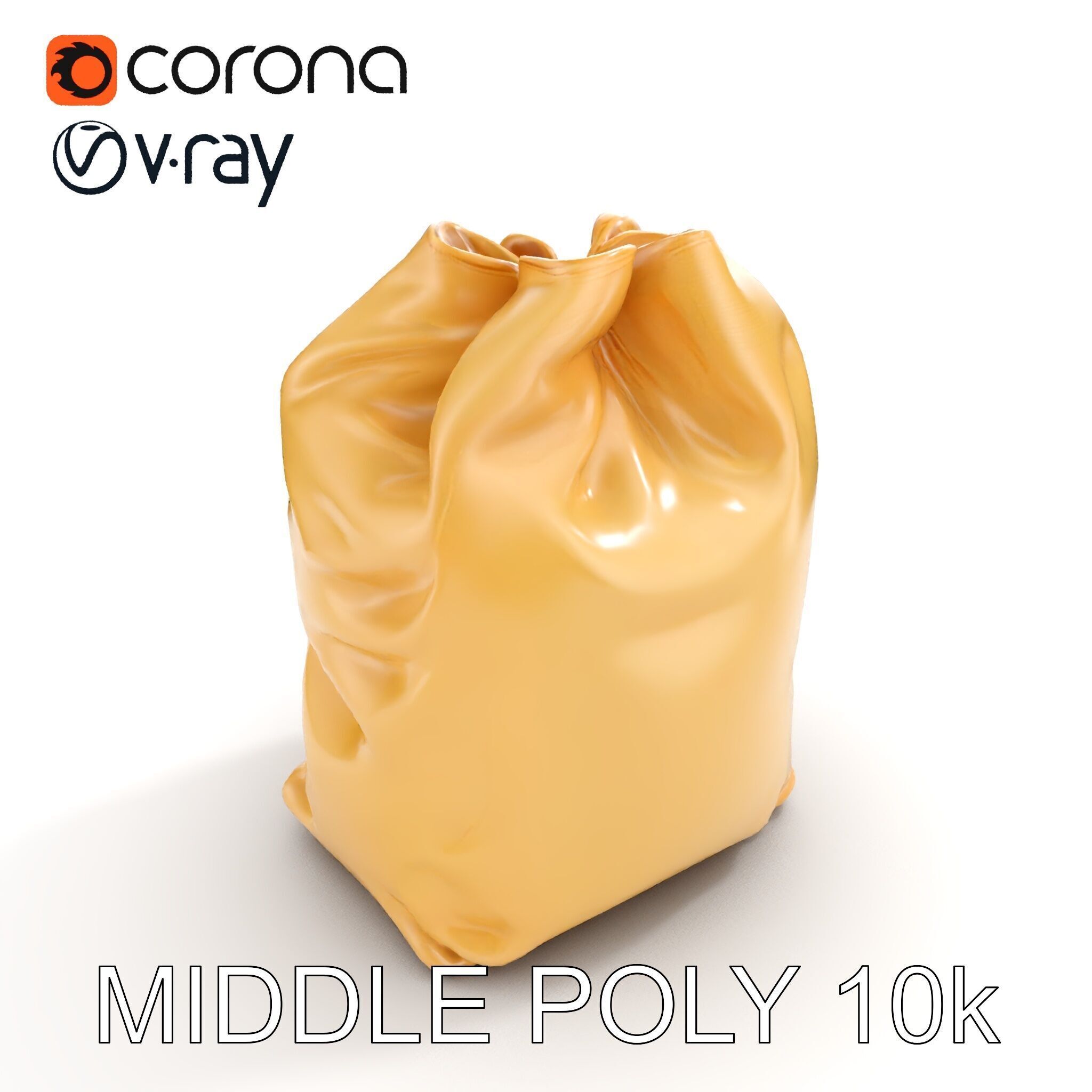 Versatile Canvas Drawstring Bag Model Pack Low-poly 3D model_14
