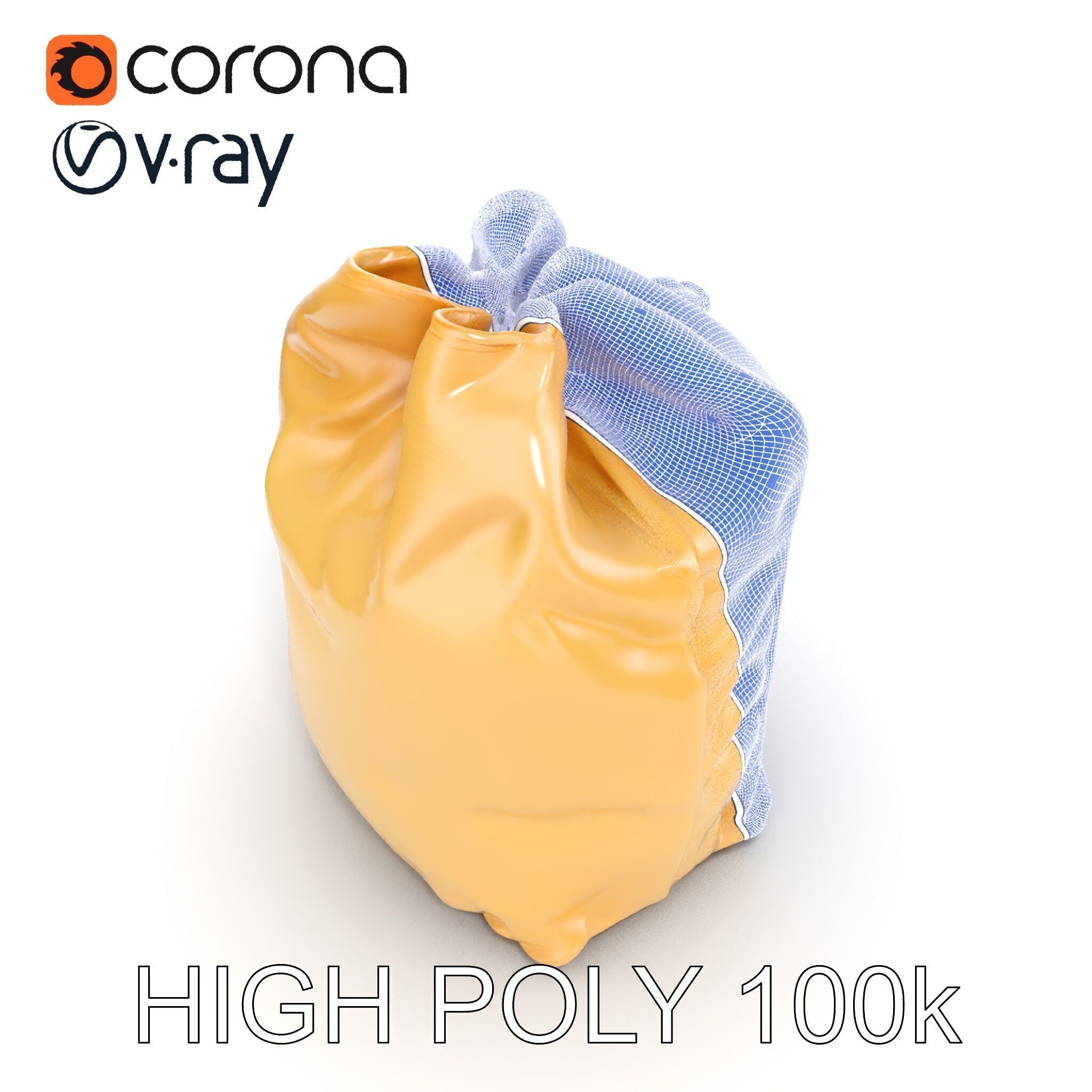 Versatile Canvas Drawstring Bag Model Pack Low-poly 3D model_24