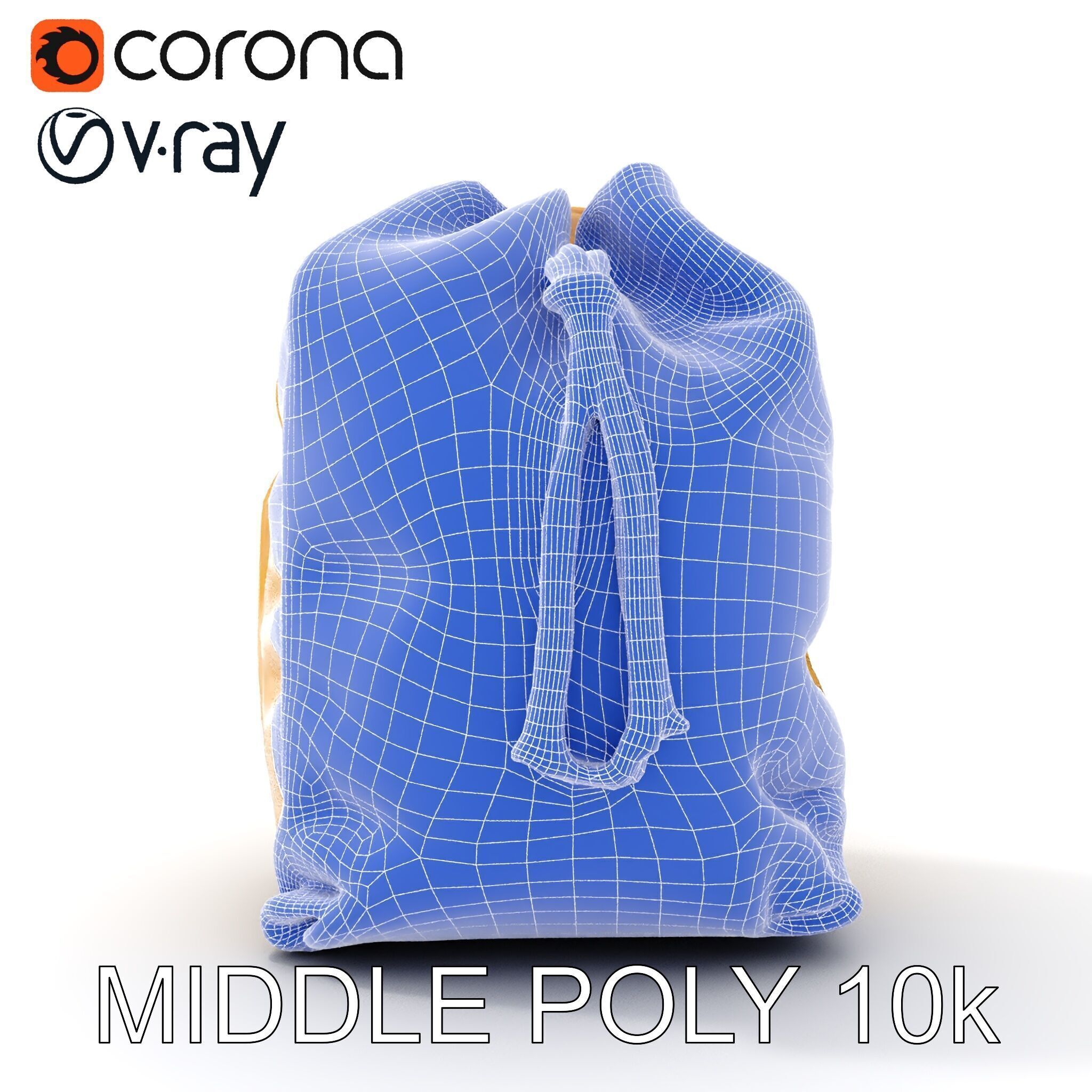 Versatile Canvas Drawstring Bag Model Pack Low-poly 3D model_22