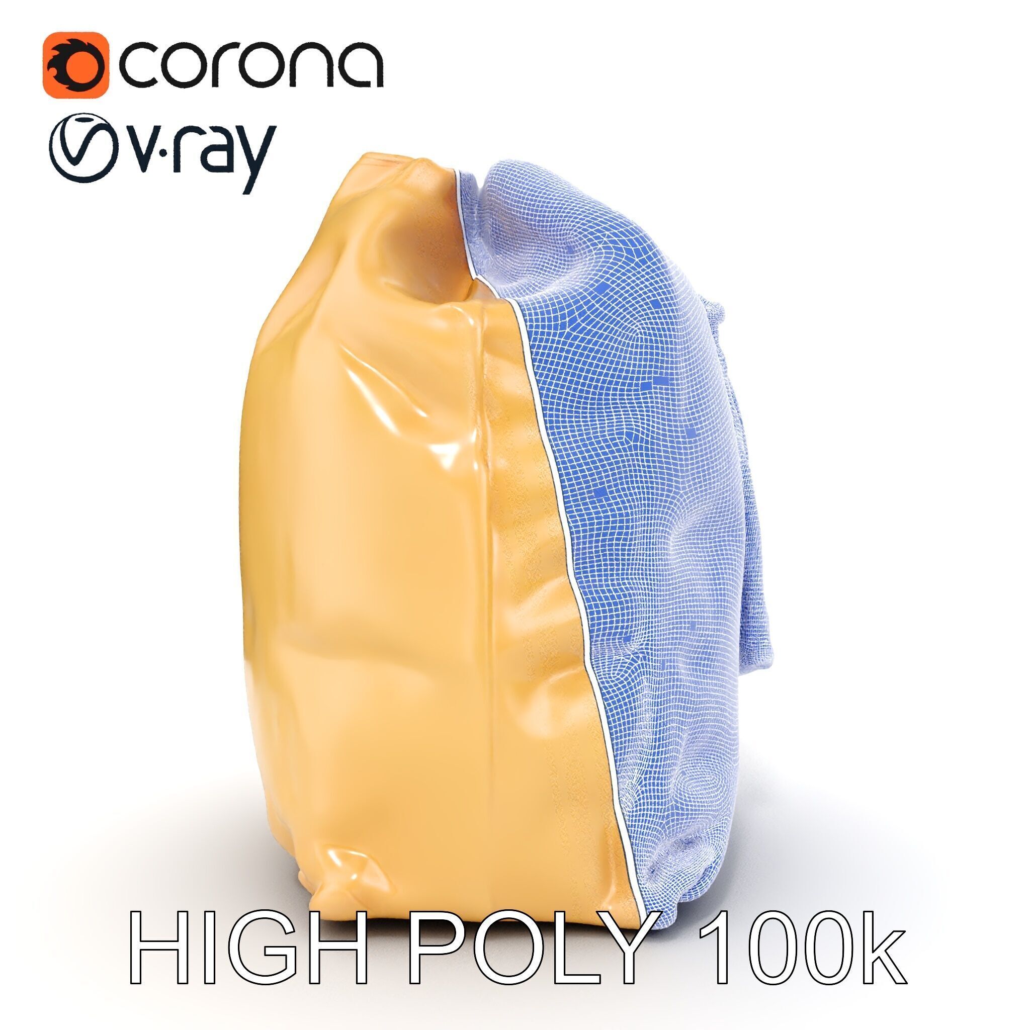 Versatile Canvas Drawstring Bag Model Pack Low-poly 3D model_8