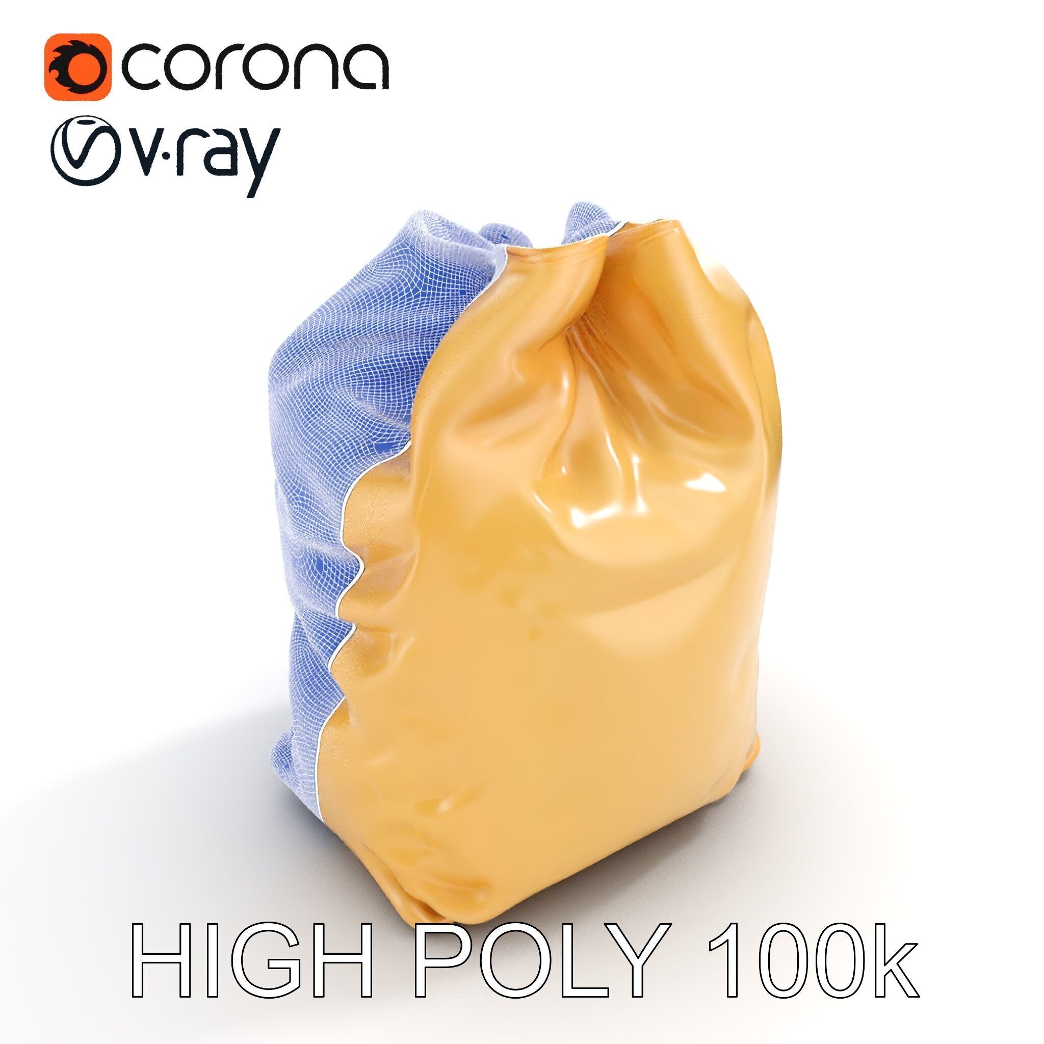 Versatile Canvas Drawstring Bag Model Pack Low-poly 3D model_35