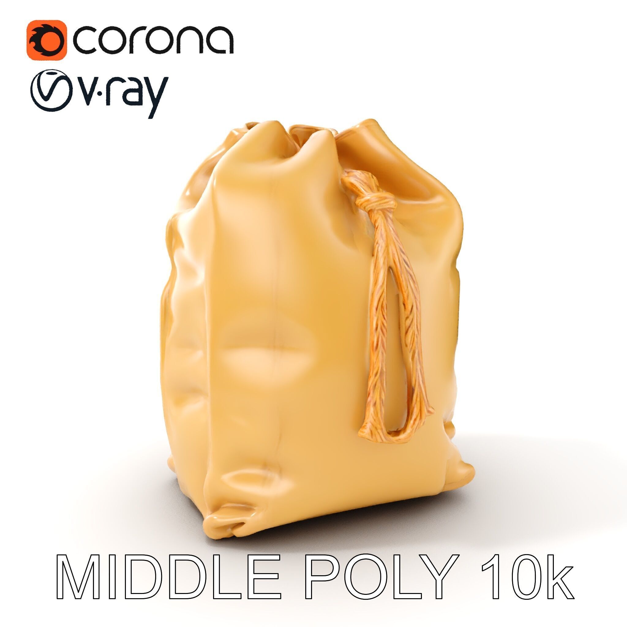 Versatile Canvas Drawstring Bag Model Pack Low-poly 3D model_25