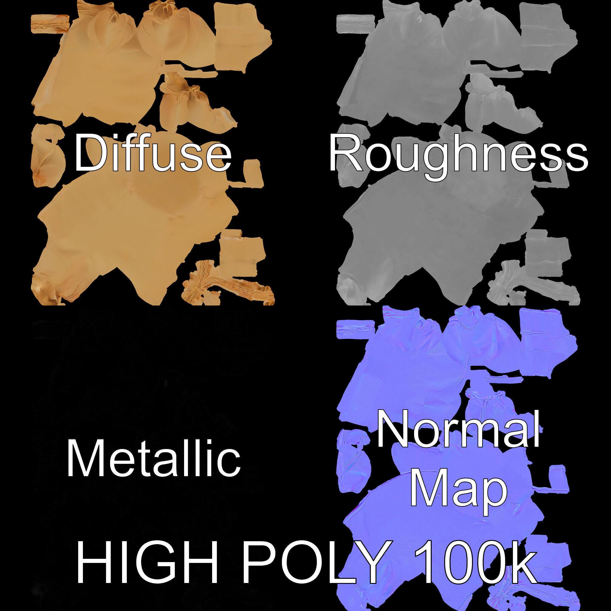 Versatile Canvas Drawstring Bag Model Pack Low-poly 3D model_3