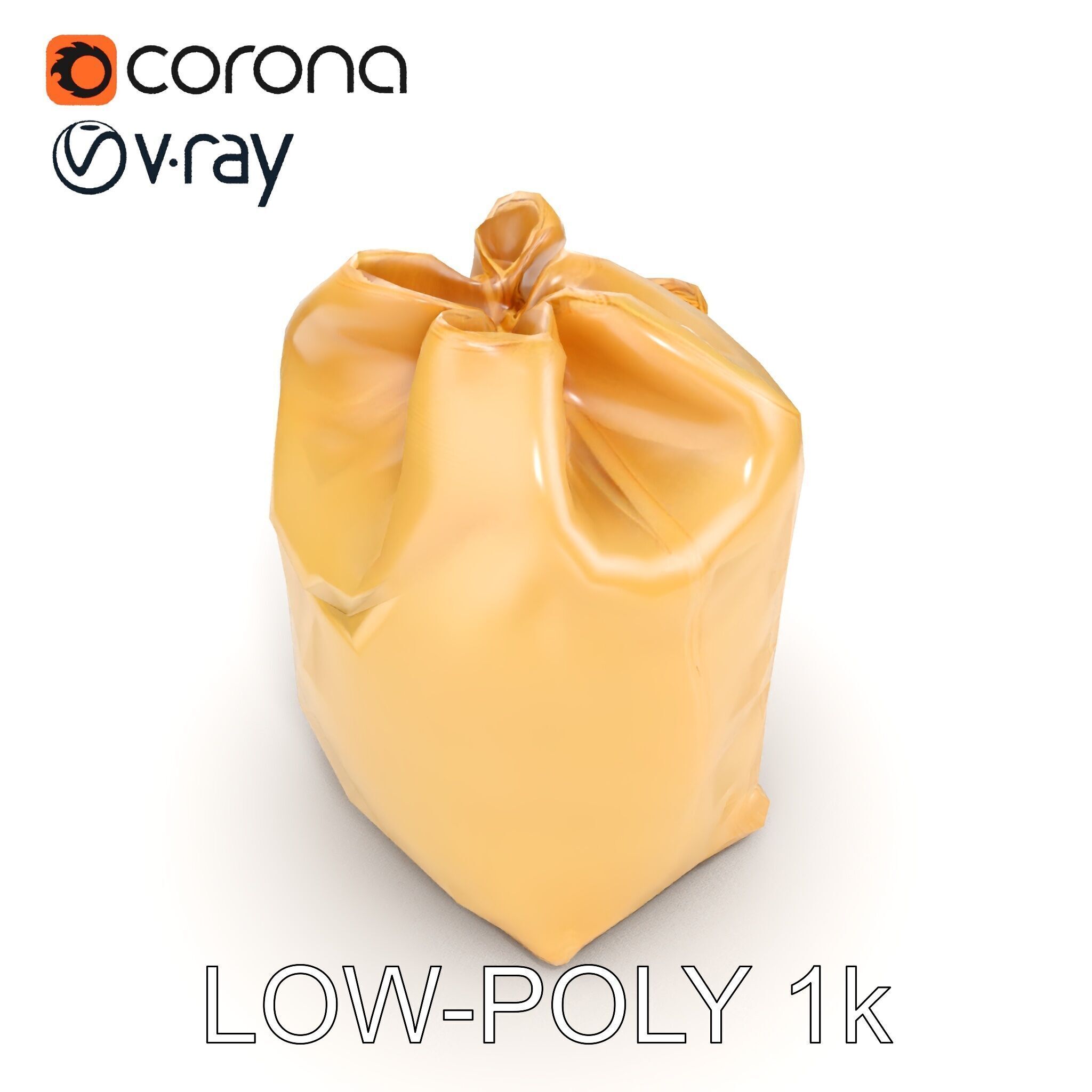 Versatile Canvas Drawstring Bag Model Pack Low-poly 3D model_28