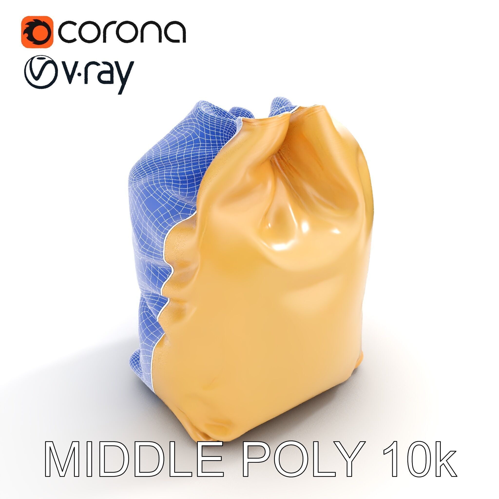 Versatile Canvas Drawstring Bag Model Pack Low-poly 3D model_16