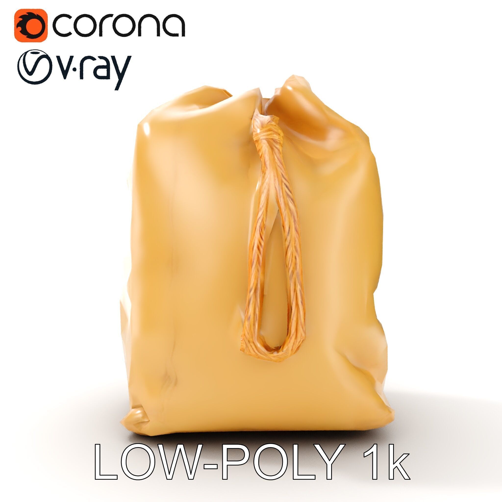 Versatile Canvas Drawstring Bag Model Pack Low-poly 3D model_17