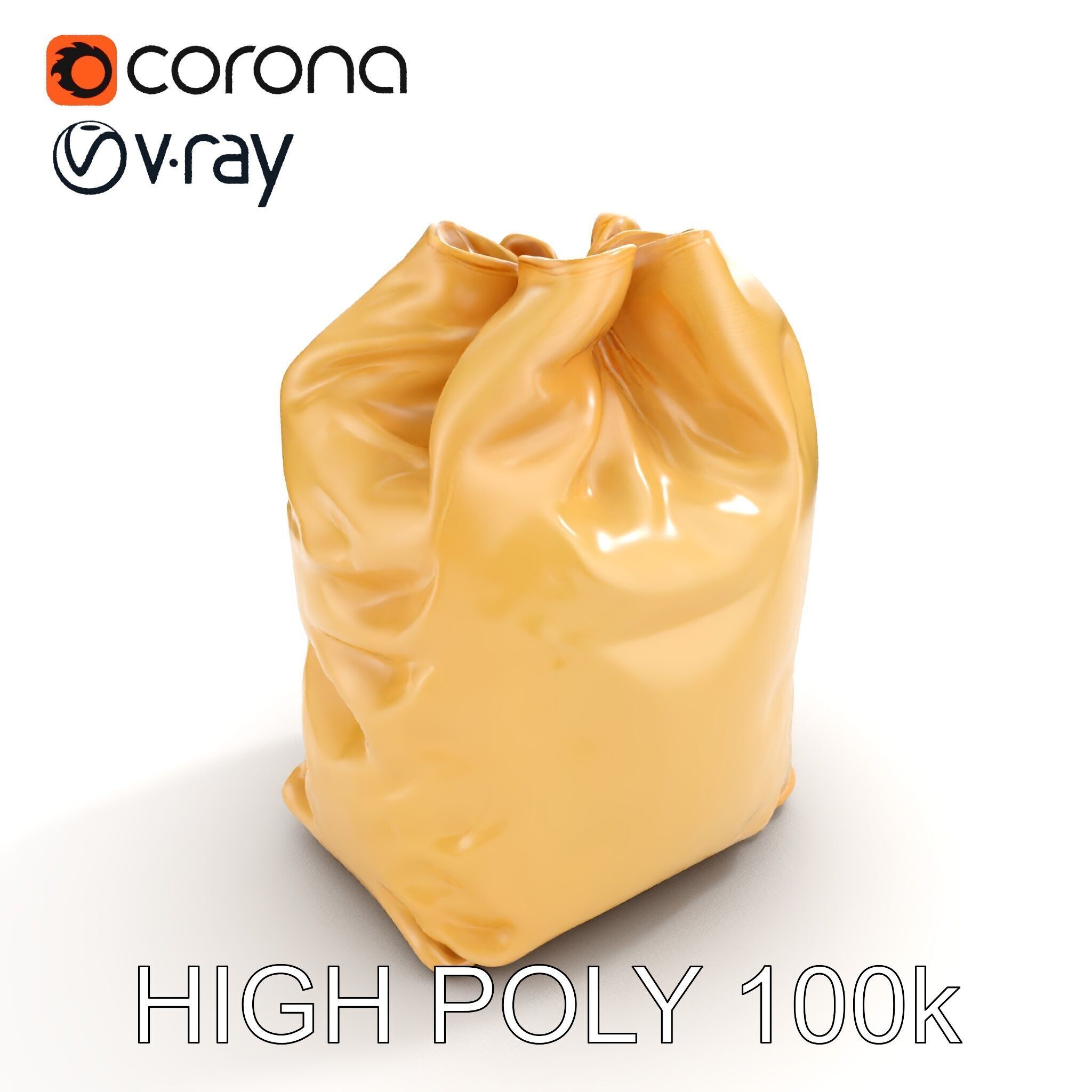 Versatile Canvas Drawstring Bag Model Pack Low-poly 3D model_18