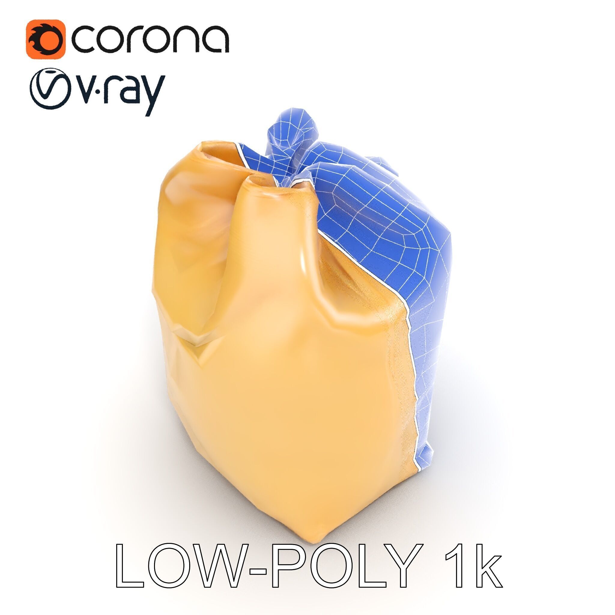 Versatile Canvas Drawstring Bag Model Pack Low-poly 3D model_15