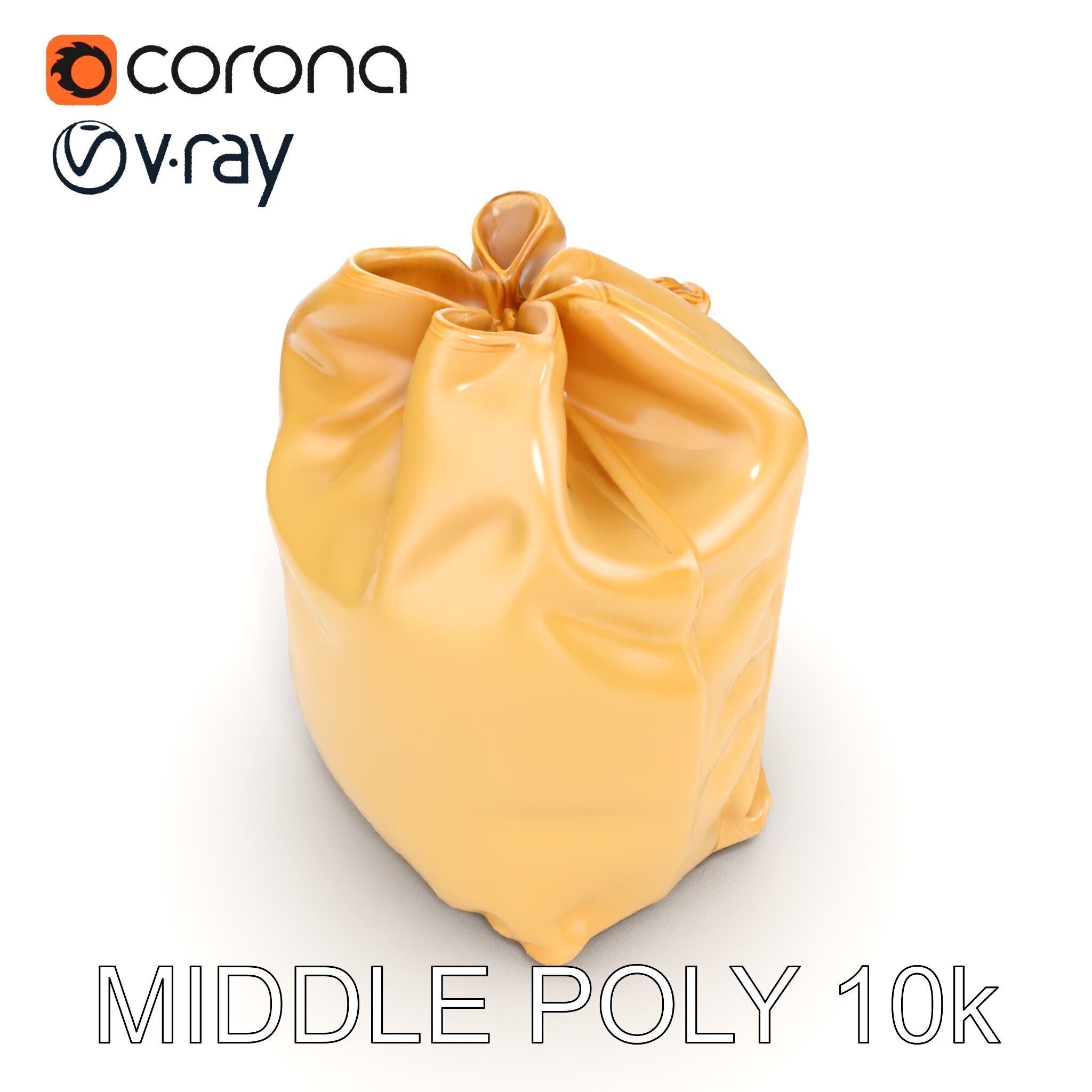 Versatile Canvas Drawstring Bag Model Pack Low-poly 3D model_27