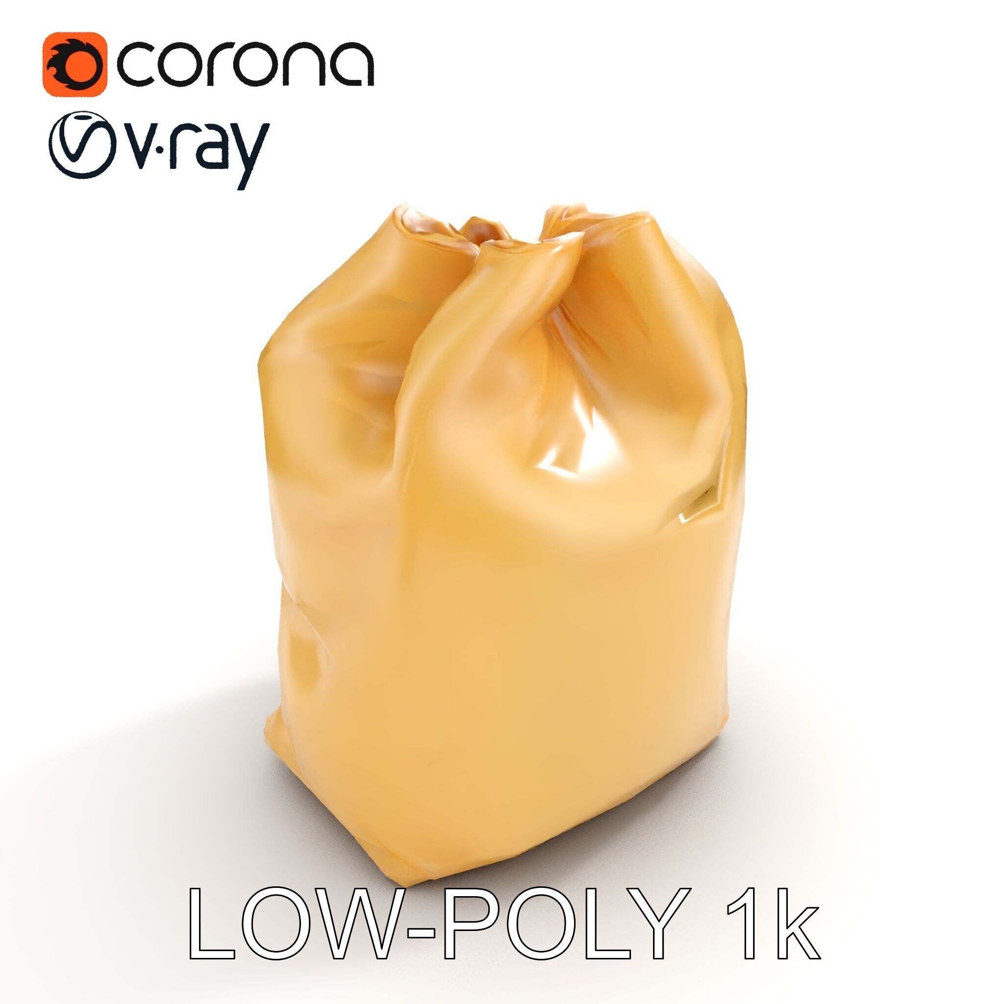 Versatile Canvas Drawstring Bag Model Pack Low-poly 3D model_10