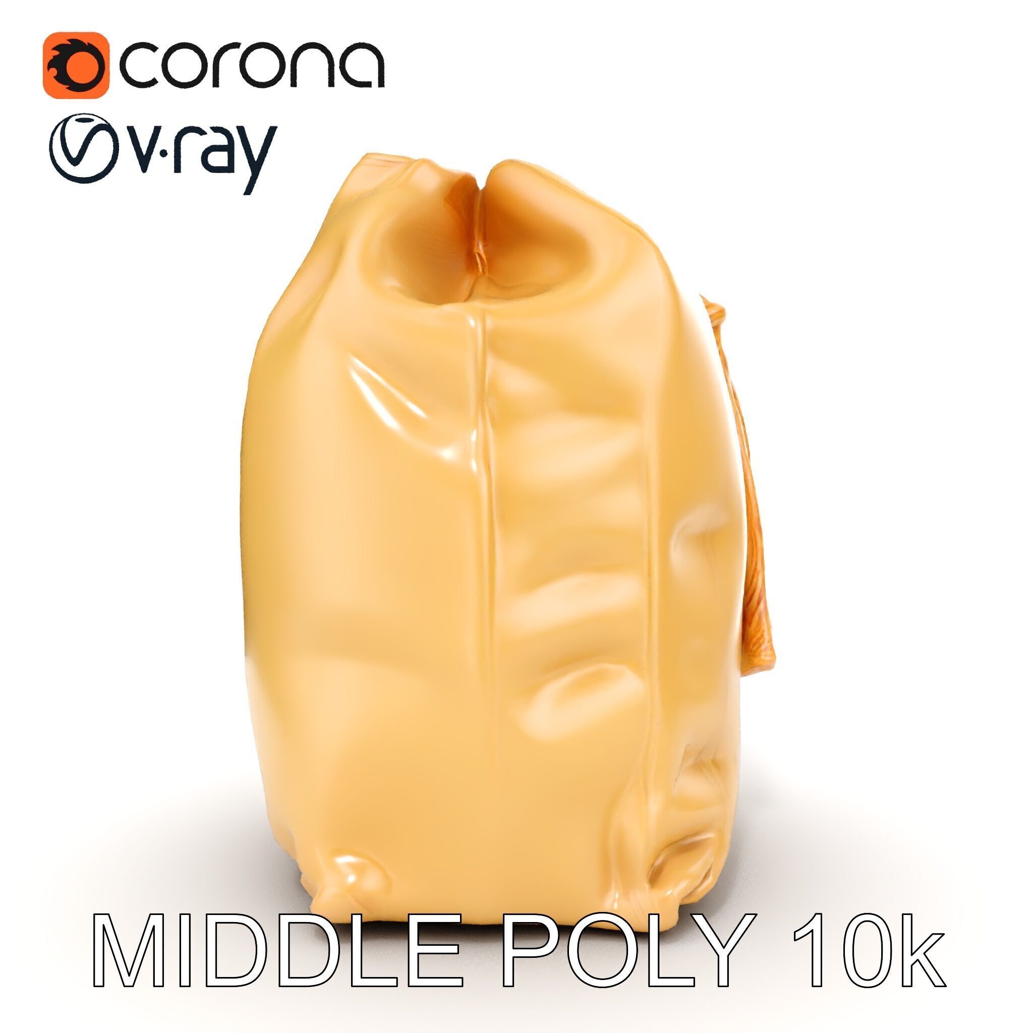 Versatile Canvas Drawstring Bag Model Pack Low-poly 3D model_33
