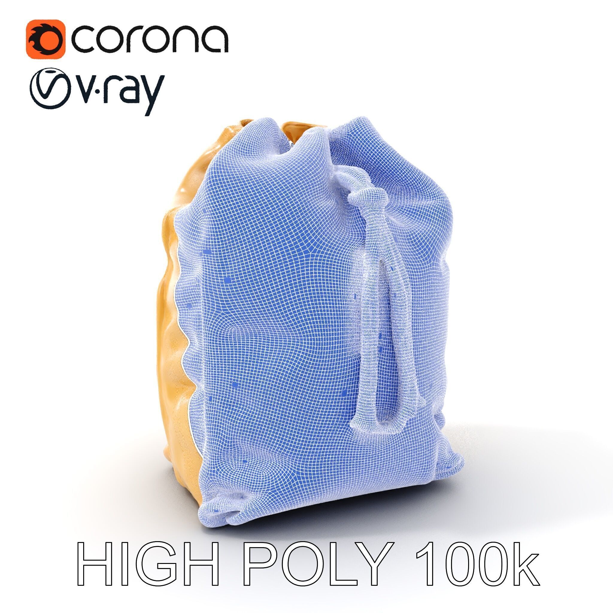 Versatile Canvas Drawstring Bag Model Pack Low-poly 3D model_4