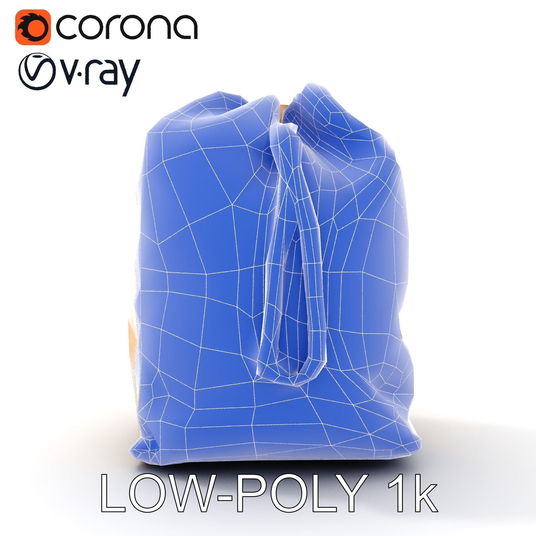 Versatile Canvas Drawstring Bag Model Pack Low-poly 3D model_31
