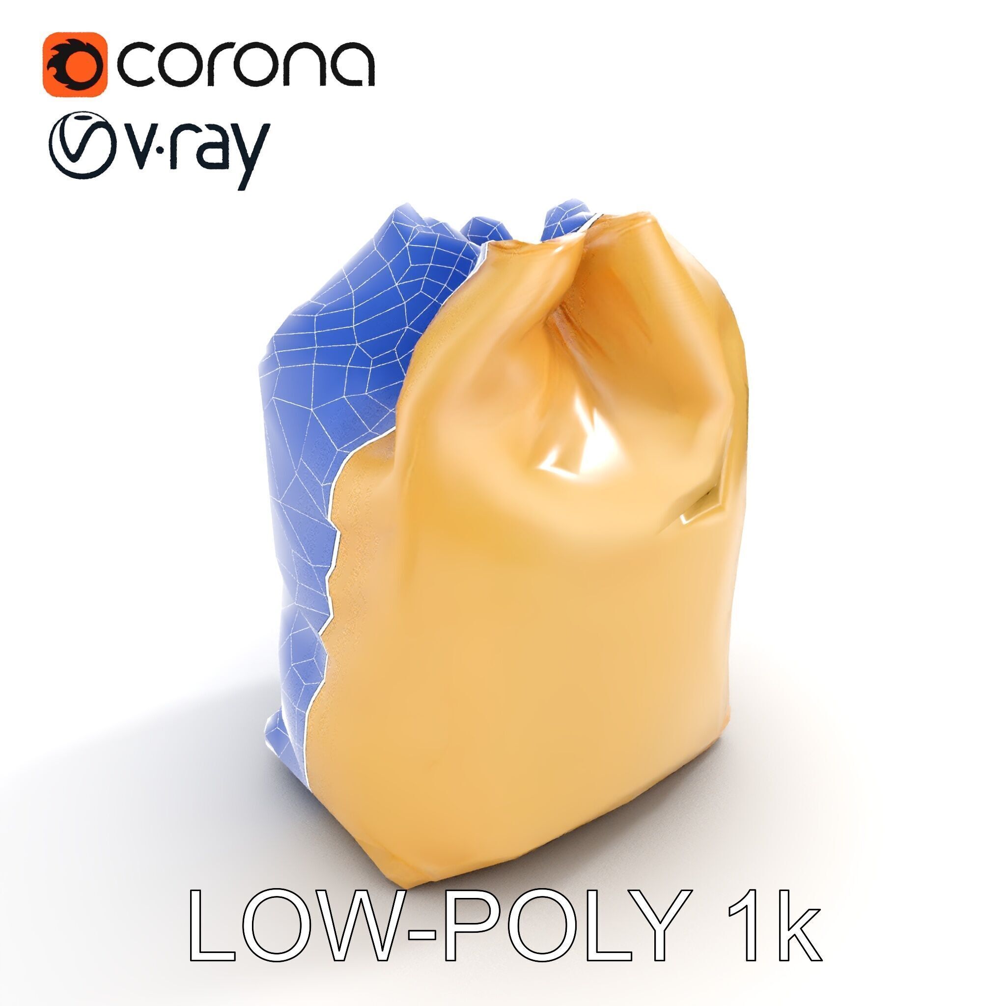 Versatile Canvas Drawstring Bag Model Pack Low-poly 3D model_23
