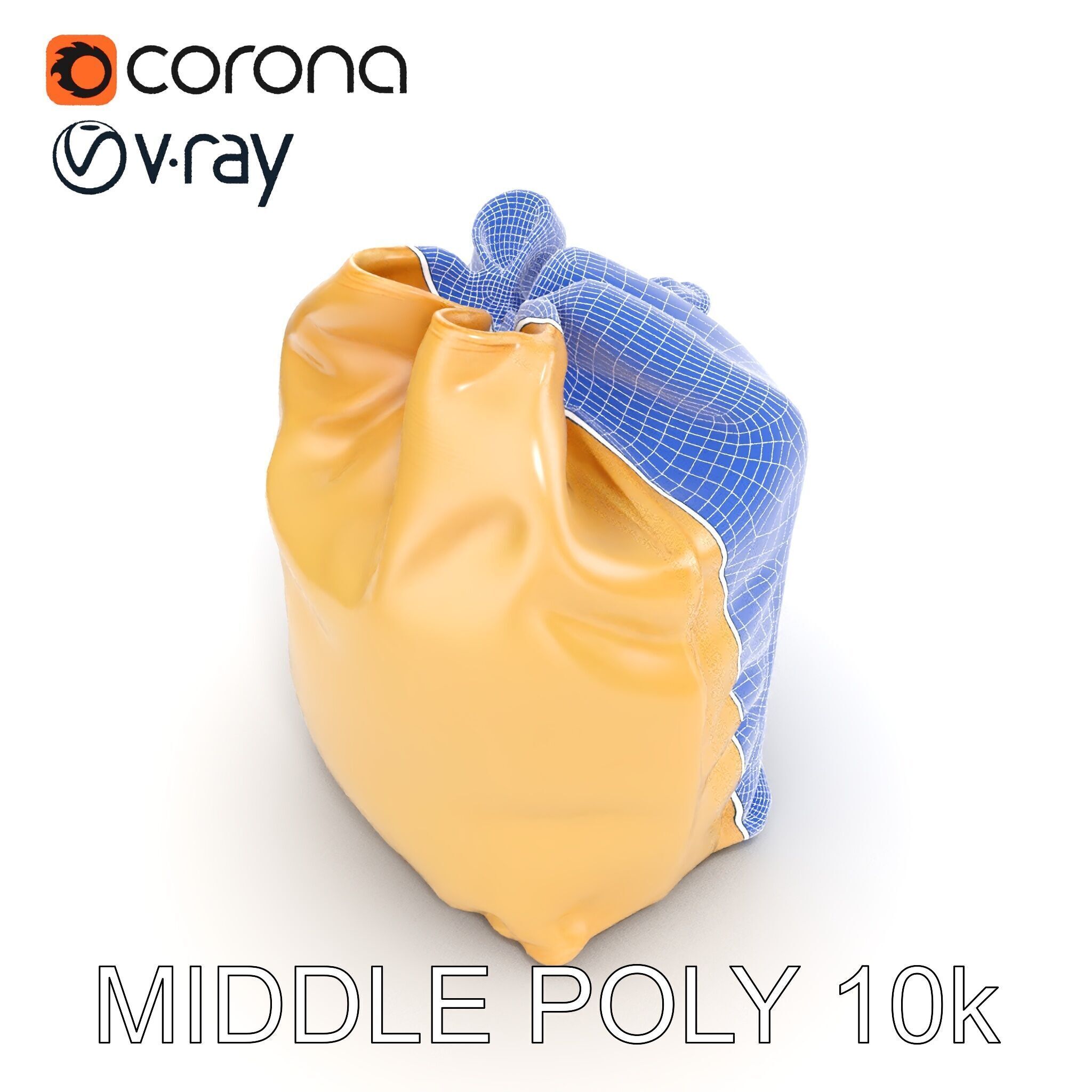 Versatile Canvas Drawstring Bag Model Pack Low-poly 3D model_30