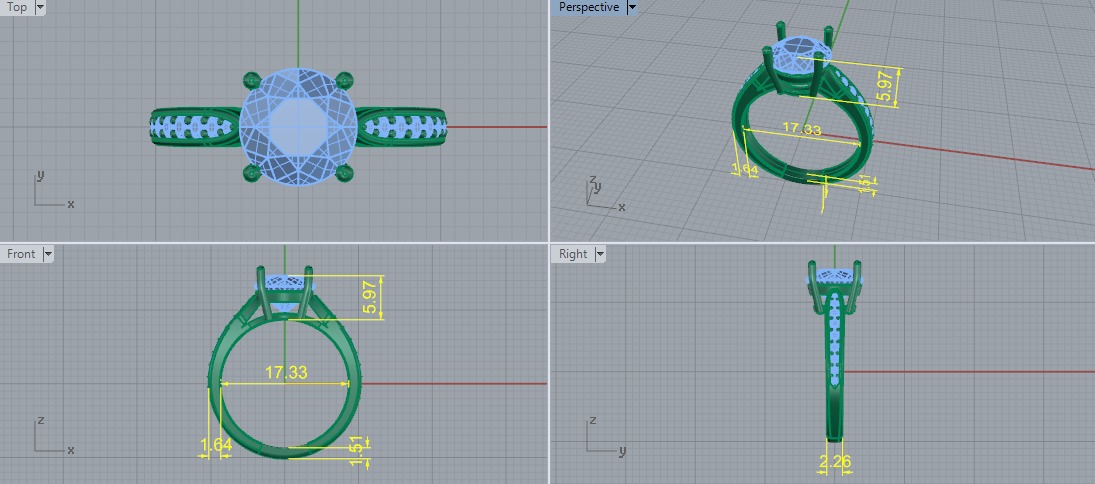 Solitaire ring Model 7529 3D print model_5