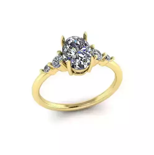 Solitaire oval ring Model 7520 3D print model