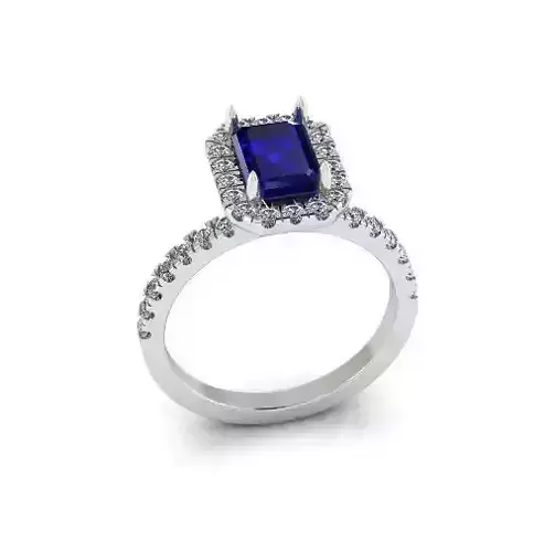 Solitaire emerald ring Model 7518 3D print model